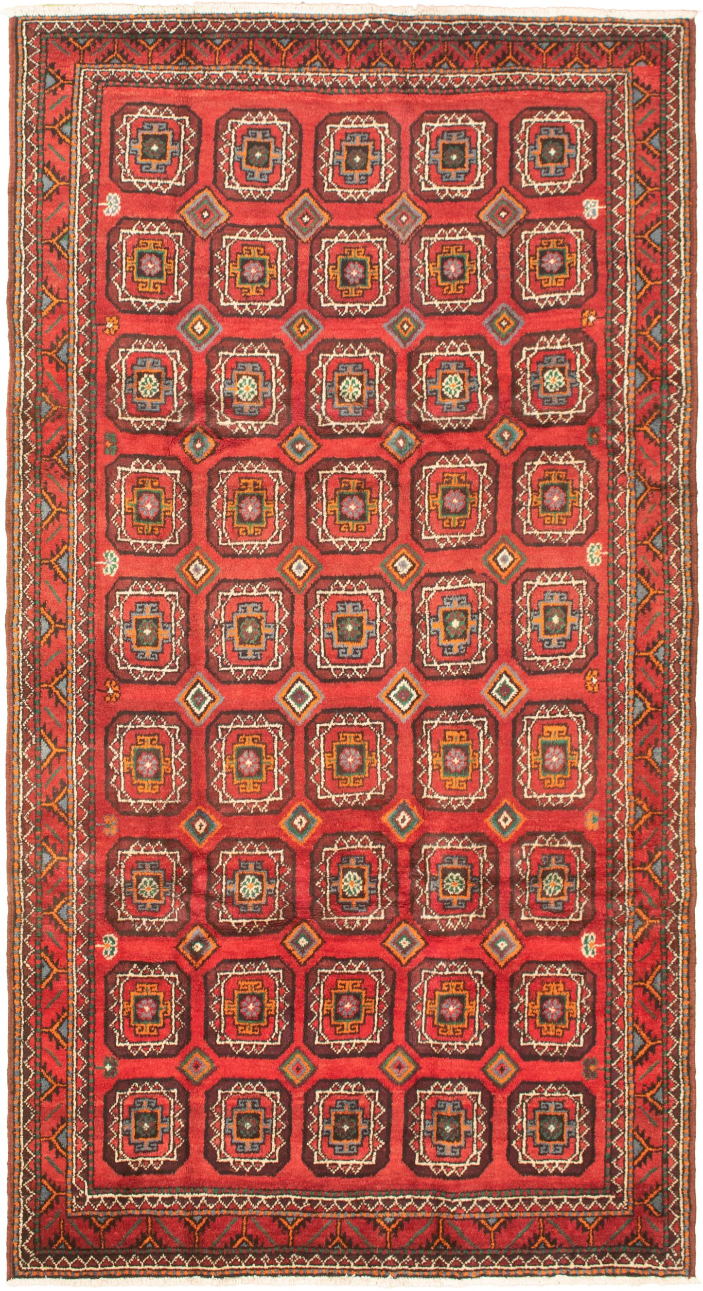 Hand-knotted Authentic Turkish Red Wool Rug 5'2" x 10'0" Size: 5'2" x 10'0"  