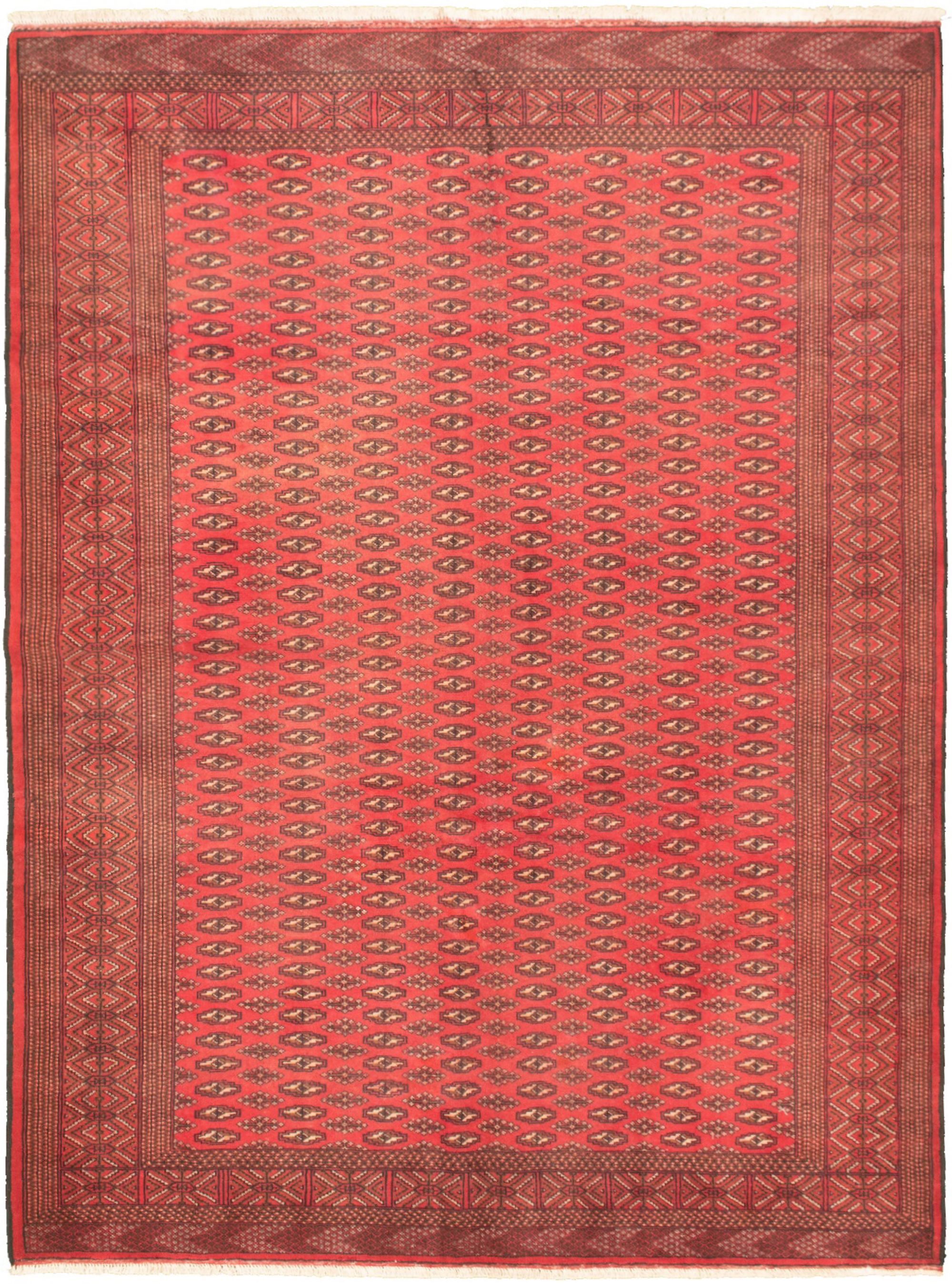 Hand-knotted Shiravan Bokhara Red Wool Rug 6'9" x 9'1" Size: 6'9" x 9'1"  