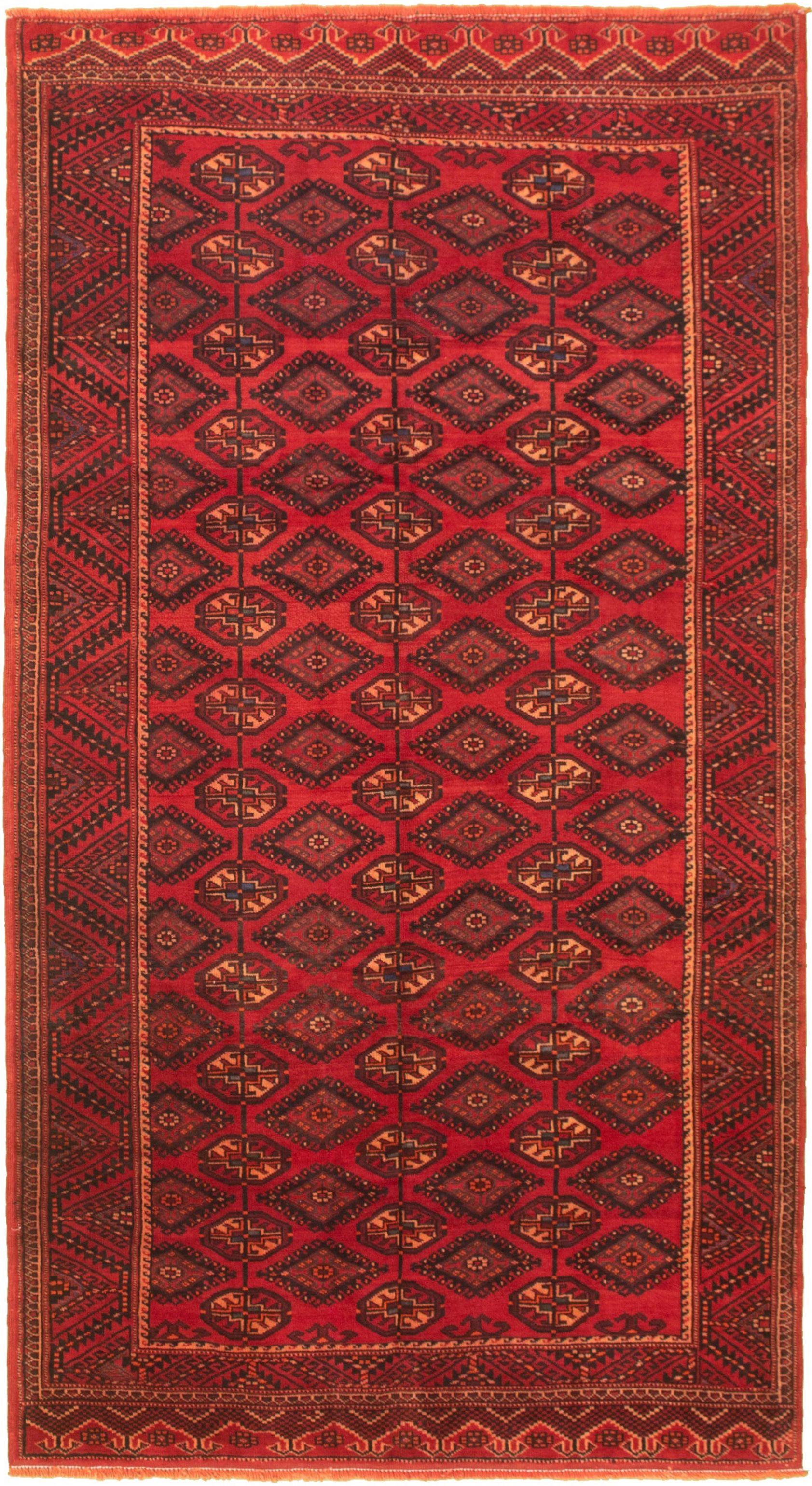 Hand-knotted Authentic Turkish Dark Red Wool Rug 4'9" x 9'1" Size: 4'9" x 9'1"  