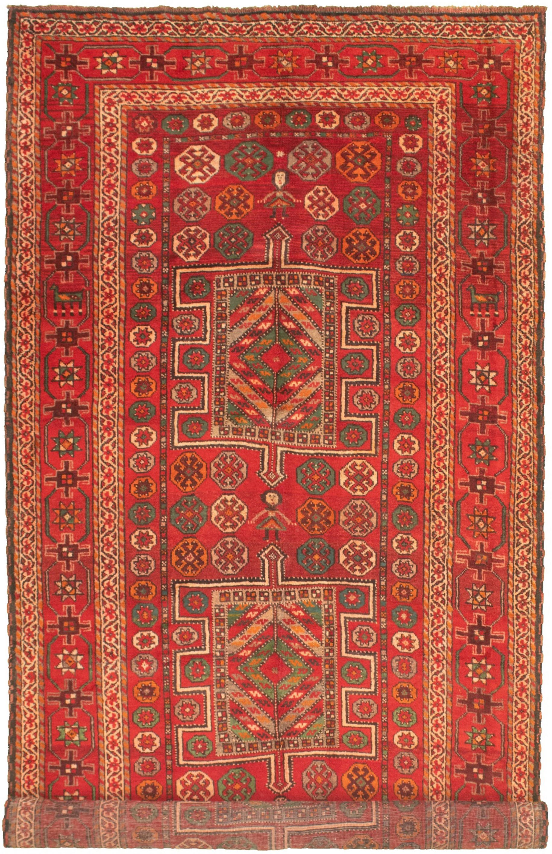 Hand-knotted Authentic Turkish Red Wool Rug 5'2" x 12'7" Size: 5'2" x 12'7"  