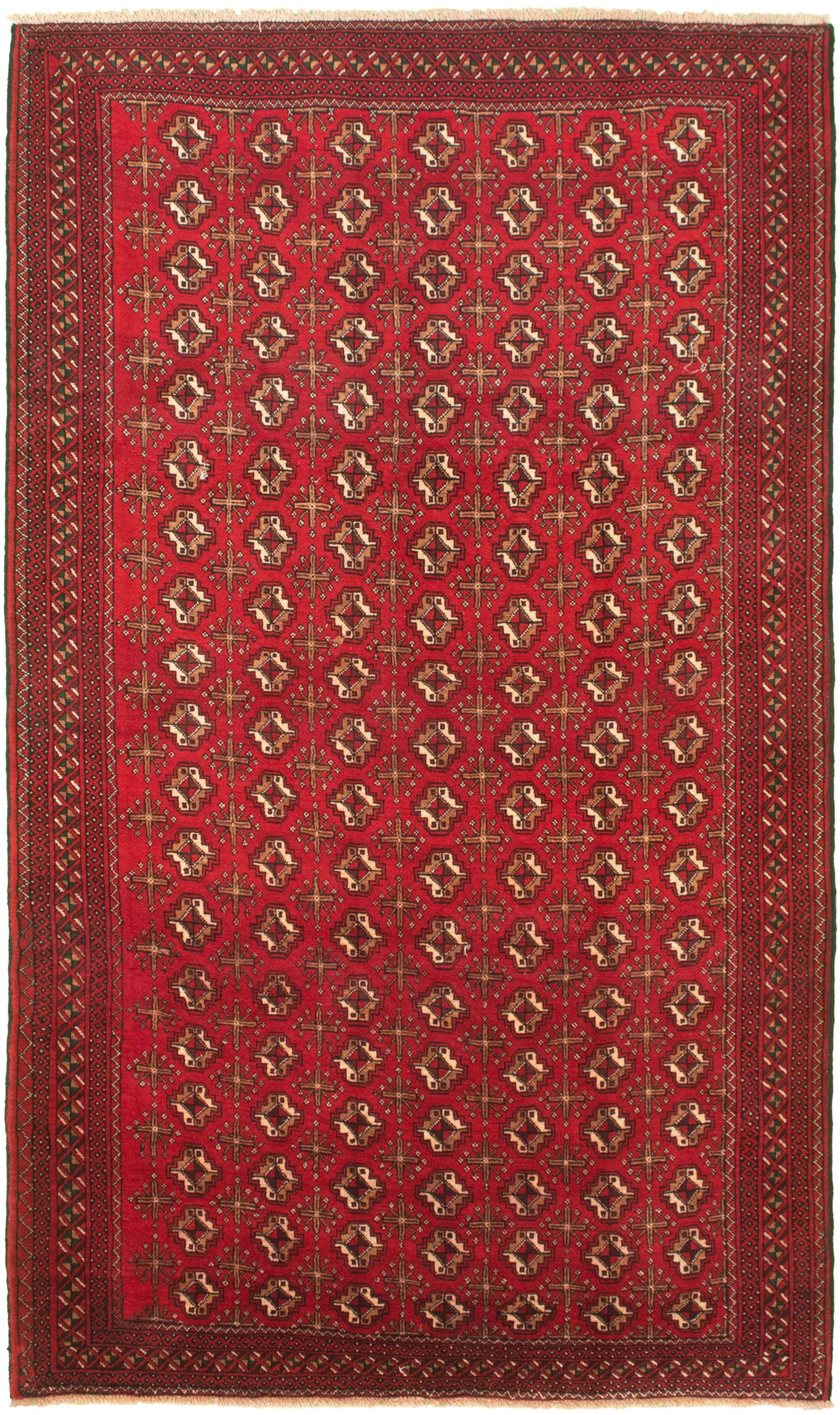 Hand-knotted Shiravan Bokhara Red Wool Rug 5'6" x 9'6" Size: 5'6" x 9'6"  
