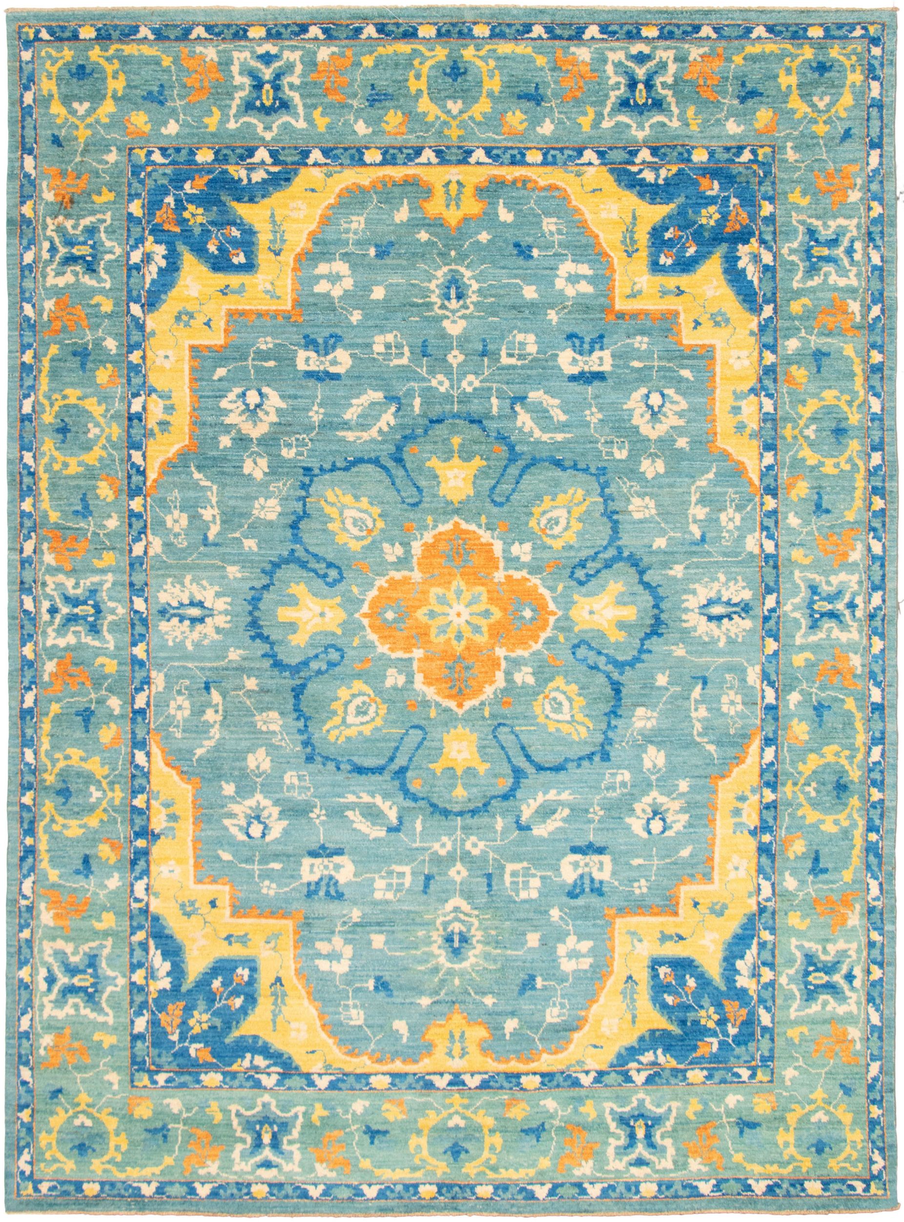 Hand-knotted Pako Mamluk Turquoise  Rug 8'10" x 12'2" Size: 8'10" x 12'2"  