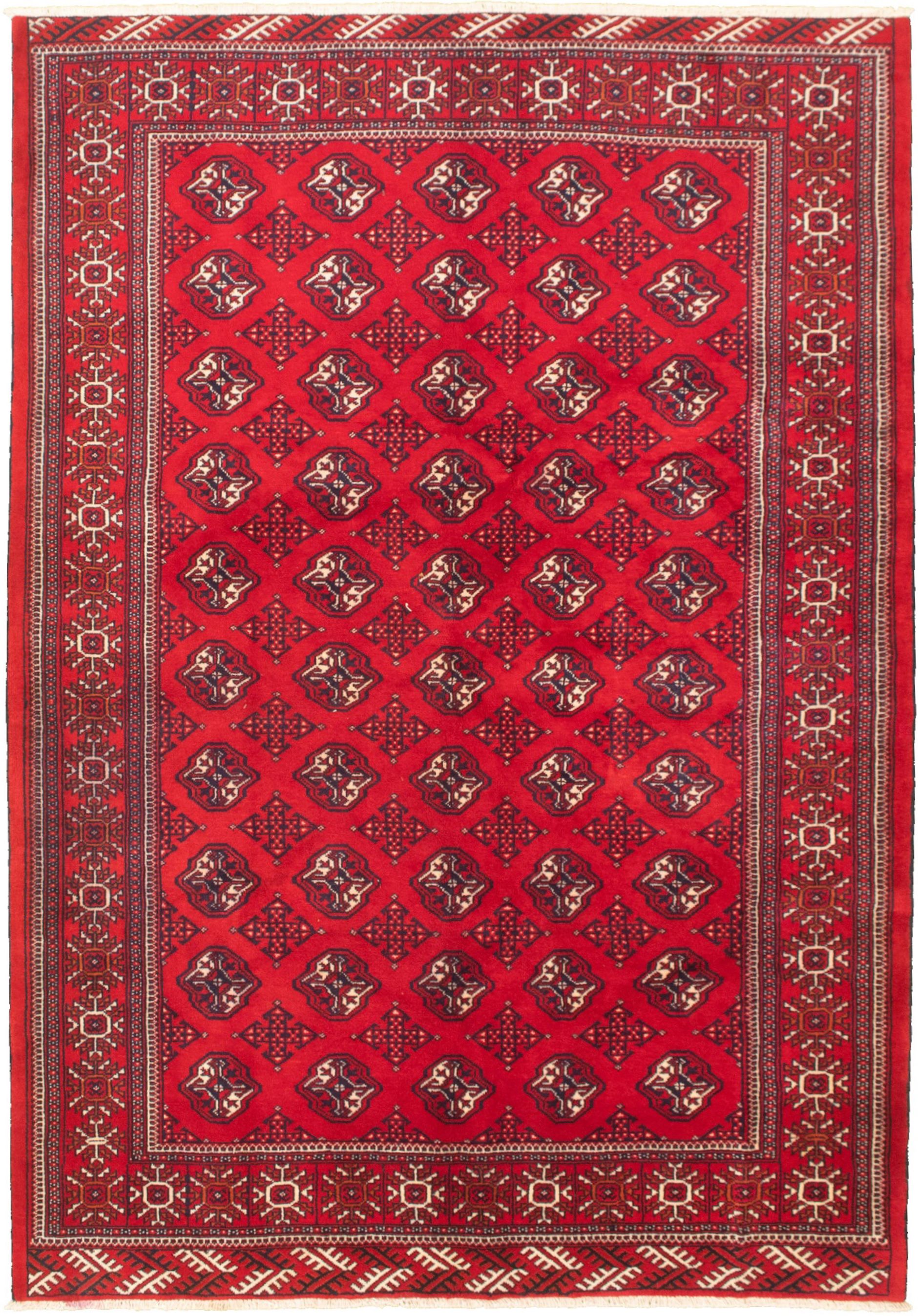 Hand-knotted Shiravan Bokhara Red Wool Rug 6'6" x 9'7" Size: 6'6" x 9'7"  