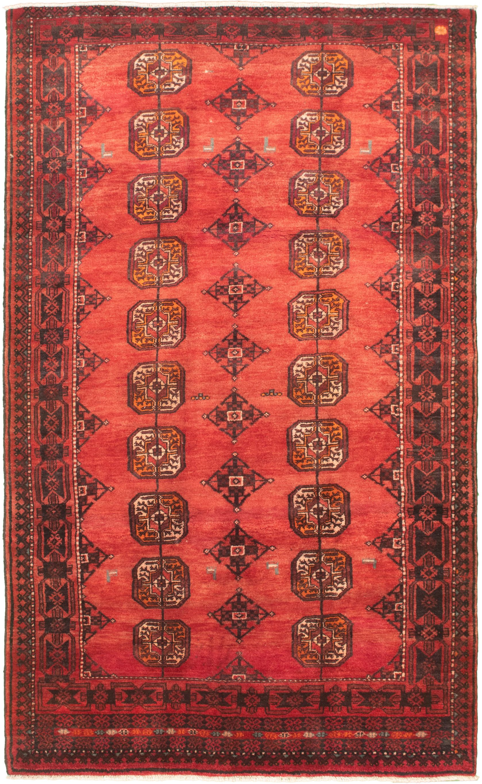 Hand-knotted Shiravan Bokhara Dark Copper Wool Rug 5'8" x 9'11" Size: 5'8" x 9'11"  