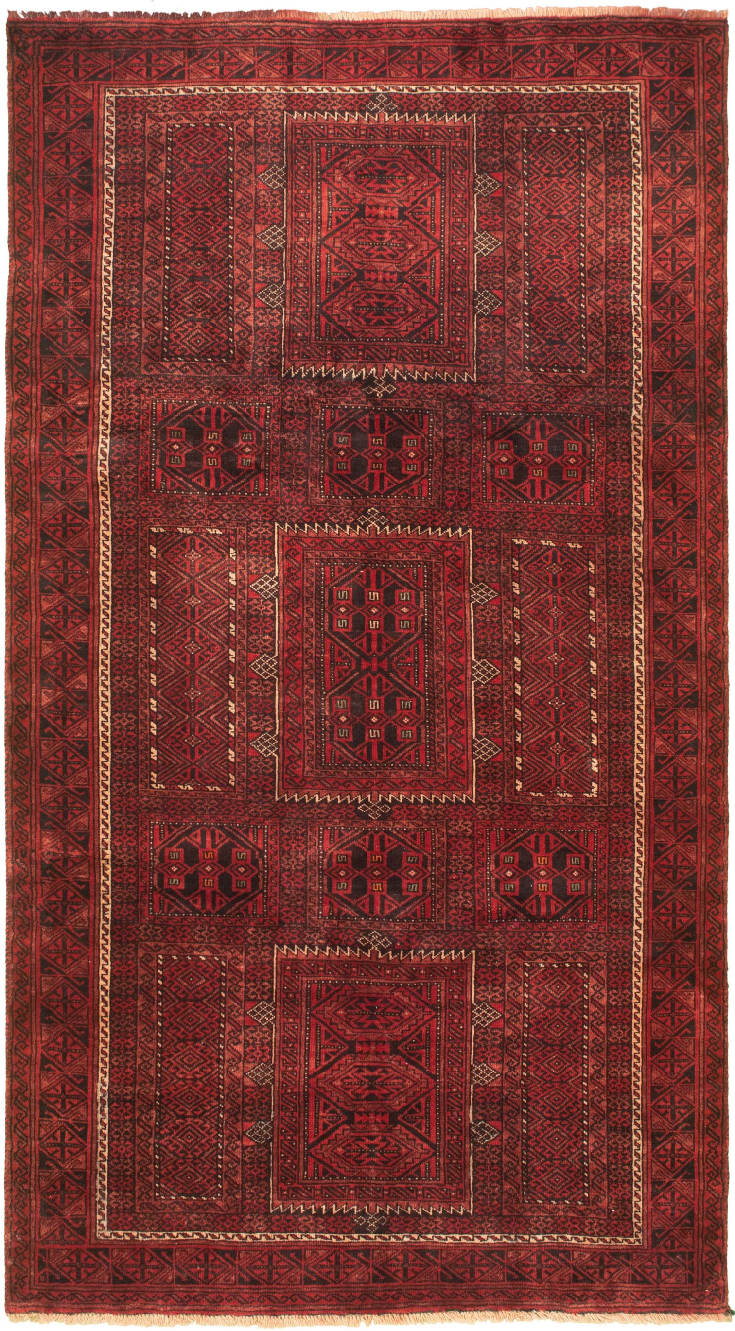 Hand-knotted Authentic Turkish Red Wool Rug 5'3" x 9'10" Size: 5'3" x 9'11"  