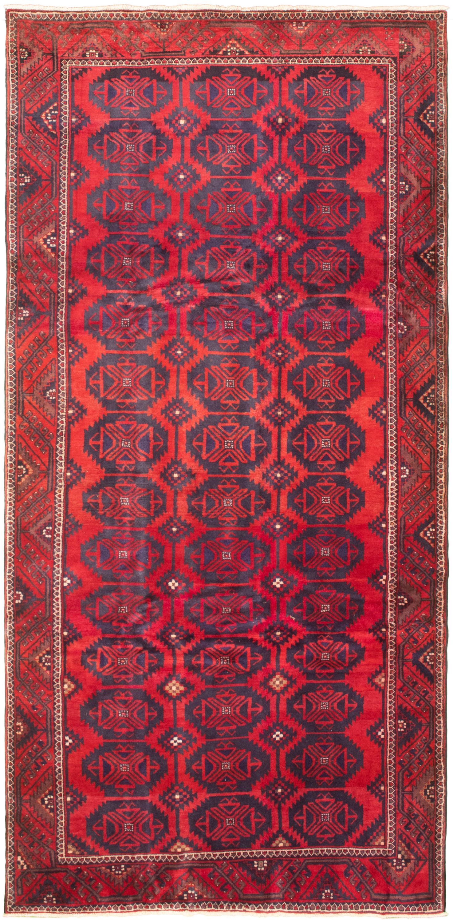 Hand-knotted Authentic Turkish Red Wool Rug 4'10" x 10'3" Size: 4'10" x 10'3"  