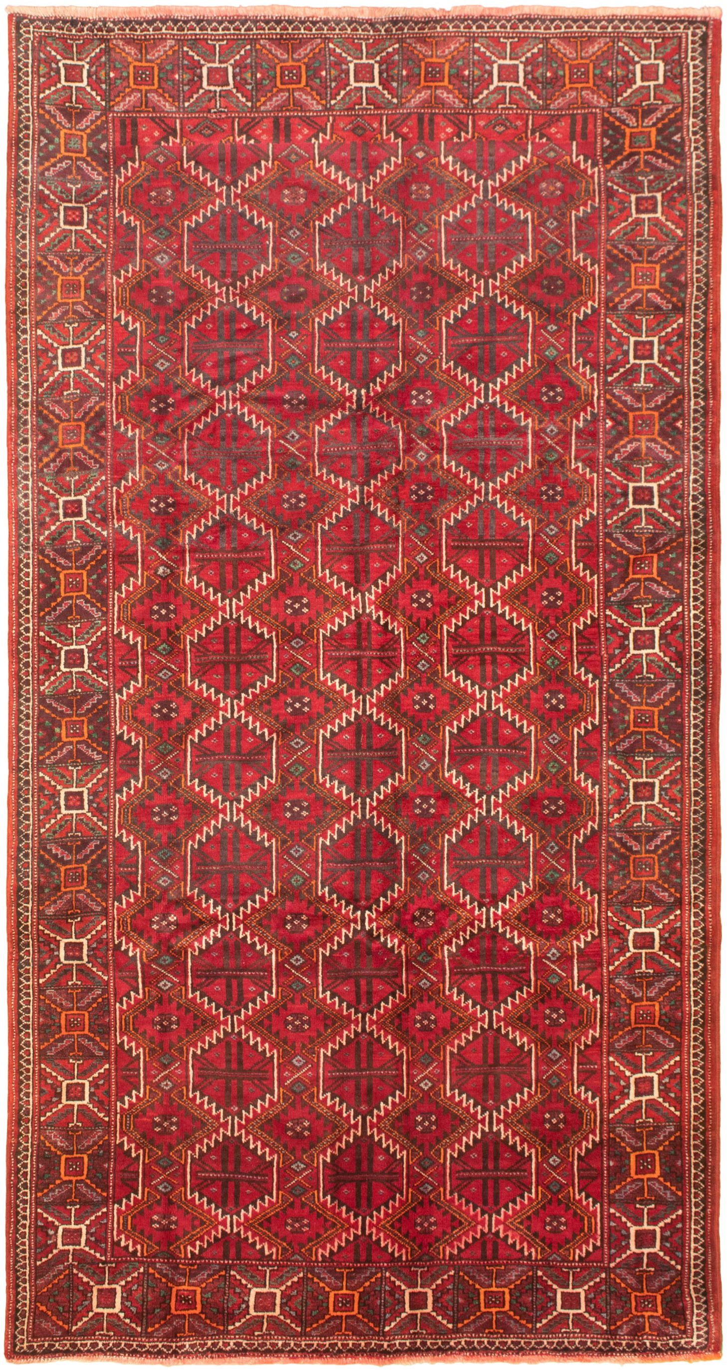 Hand-knotted Authentic Turkish Red Wool Rug 5'3" x 10'1"  Size: 5'3" x 10'1"  