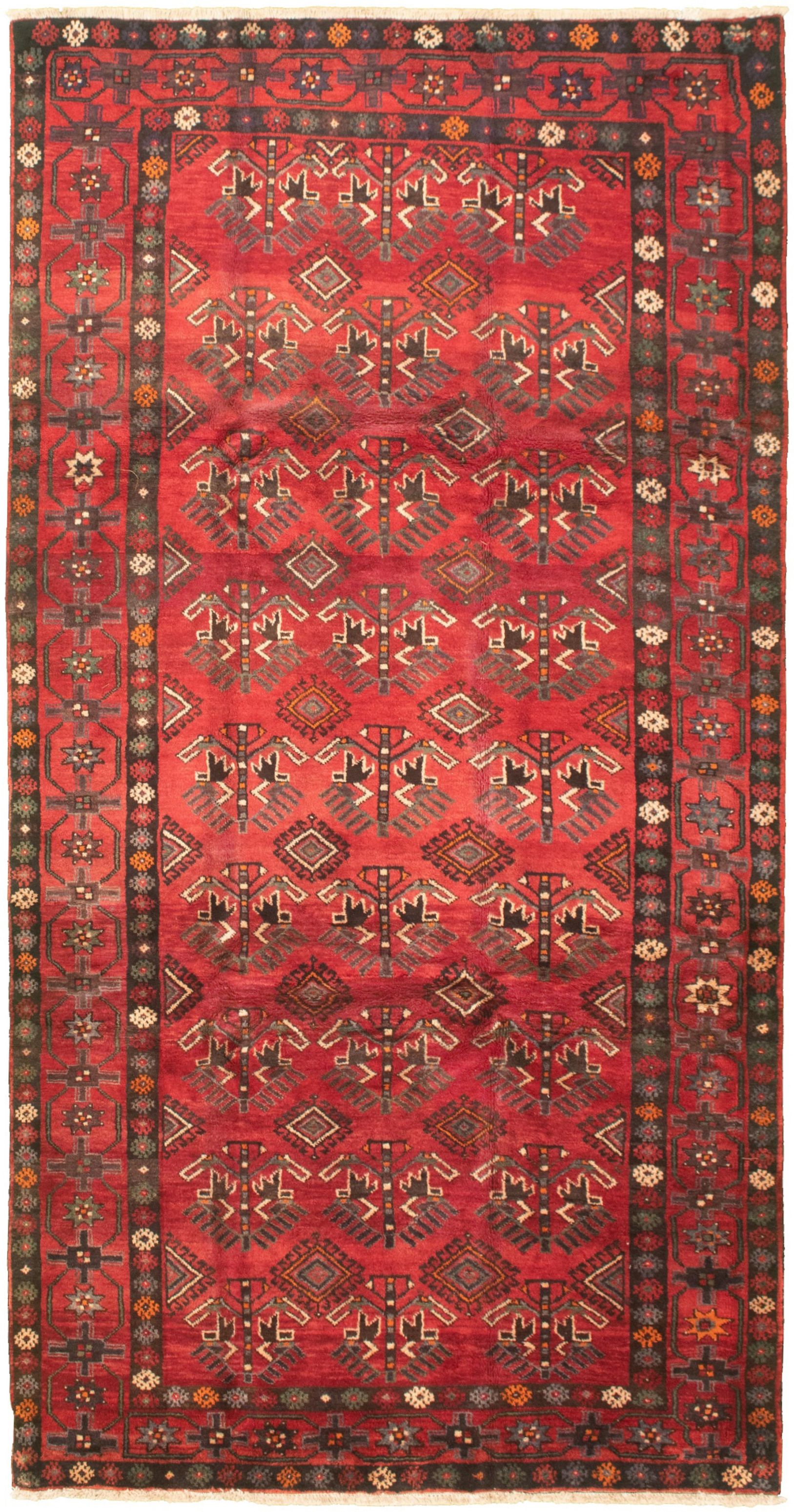 Hand-knotted Authentic Turkish Red Wool Rug 4'11" x 9'6"  Size: 4'11" x 9'6"  