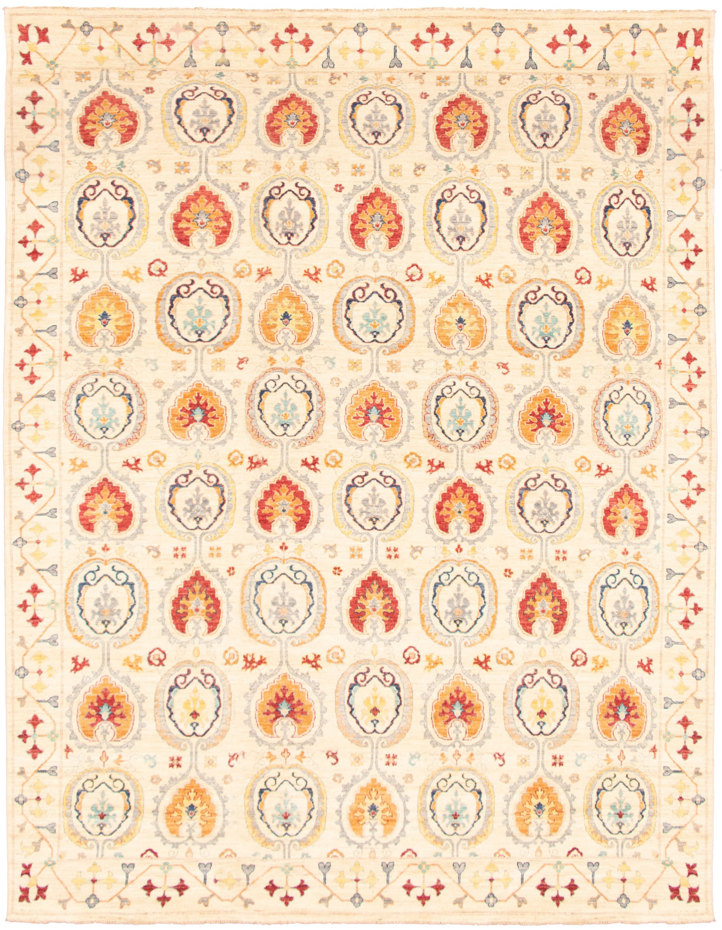 Hand-knotted Signature Collection Ivory  Rug 11'11" x 15'4" Size: 11'11" x 15'4"  