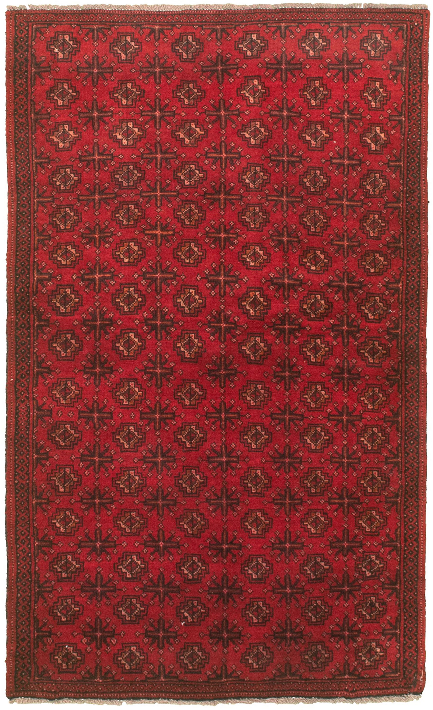 Hand-knotted Shiravan Bokhara Red Wool Rug 3'4" x 9'2" Size: 3'4" x 9'2"  