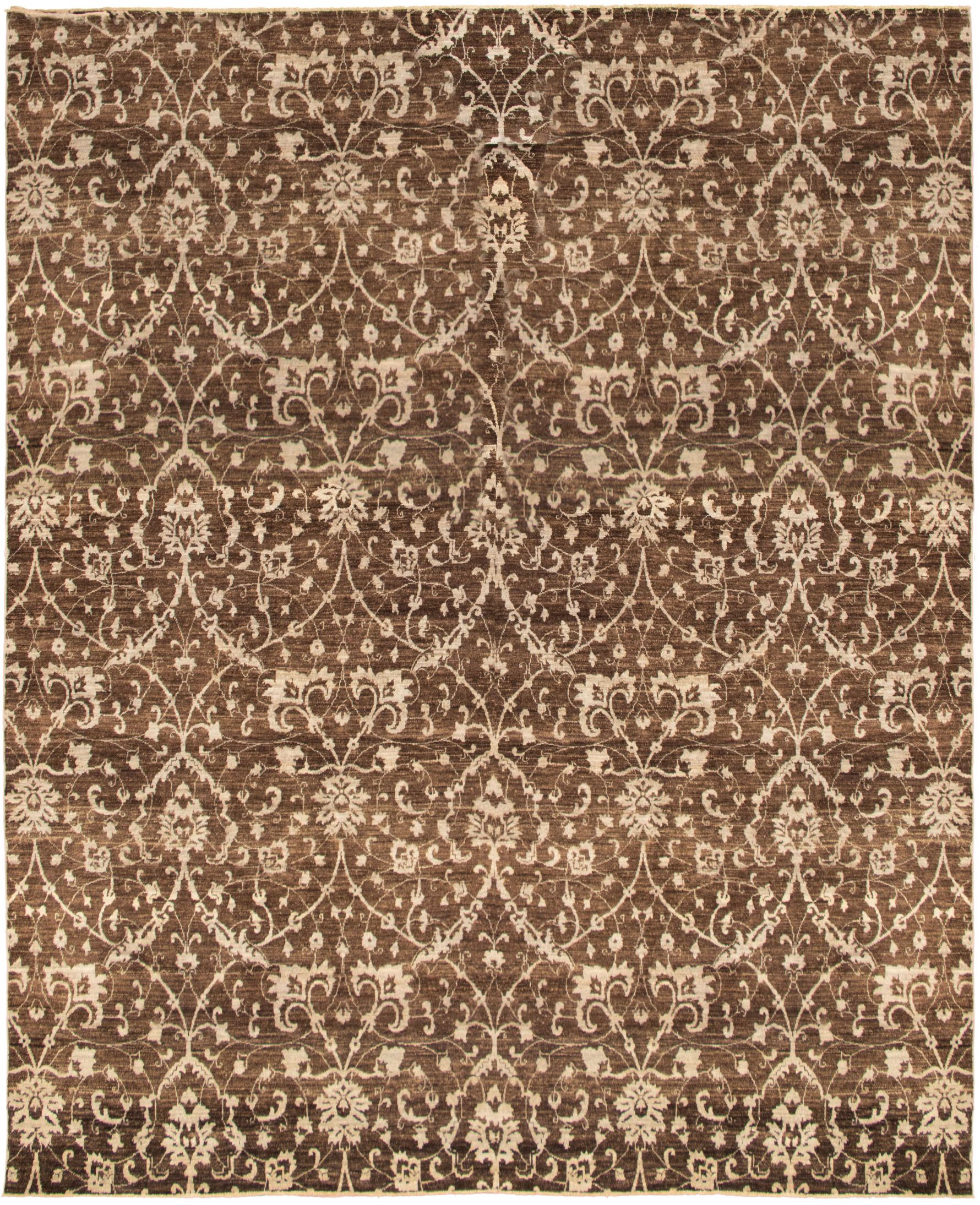 Hand-knotted Signature Collection Dark Brown  Rug 12'1" x 14'11" Size: 12'1" x 14'11"  