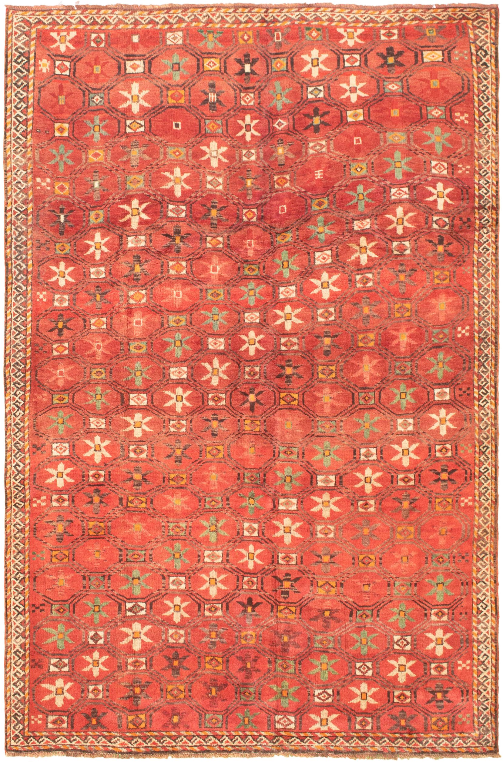 Hand-knotted Authentic Turkish Copper Wool Rug 6'5" x 10'0" Size: 6'5" x 10'0"  