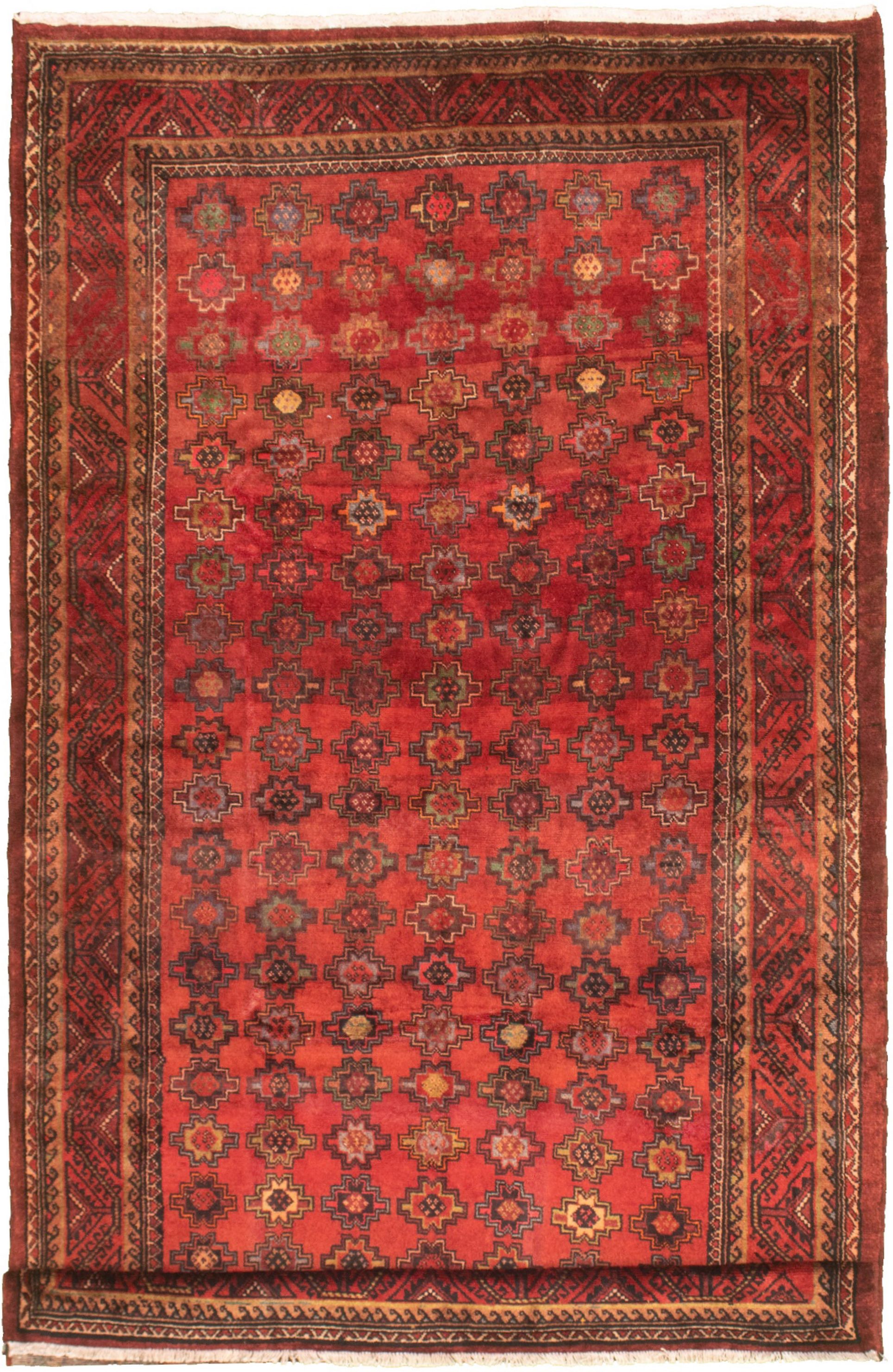 Hand-knotted Authentic Turkish Dark Red Wool Rug 5'11" x 10'8" Size: 5'11" x 10'8"  