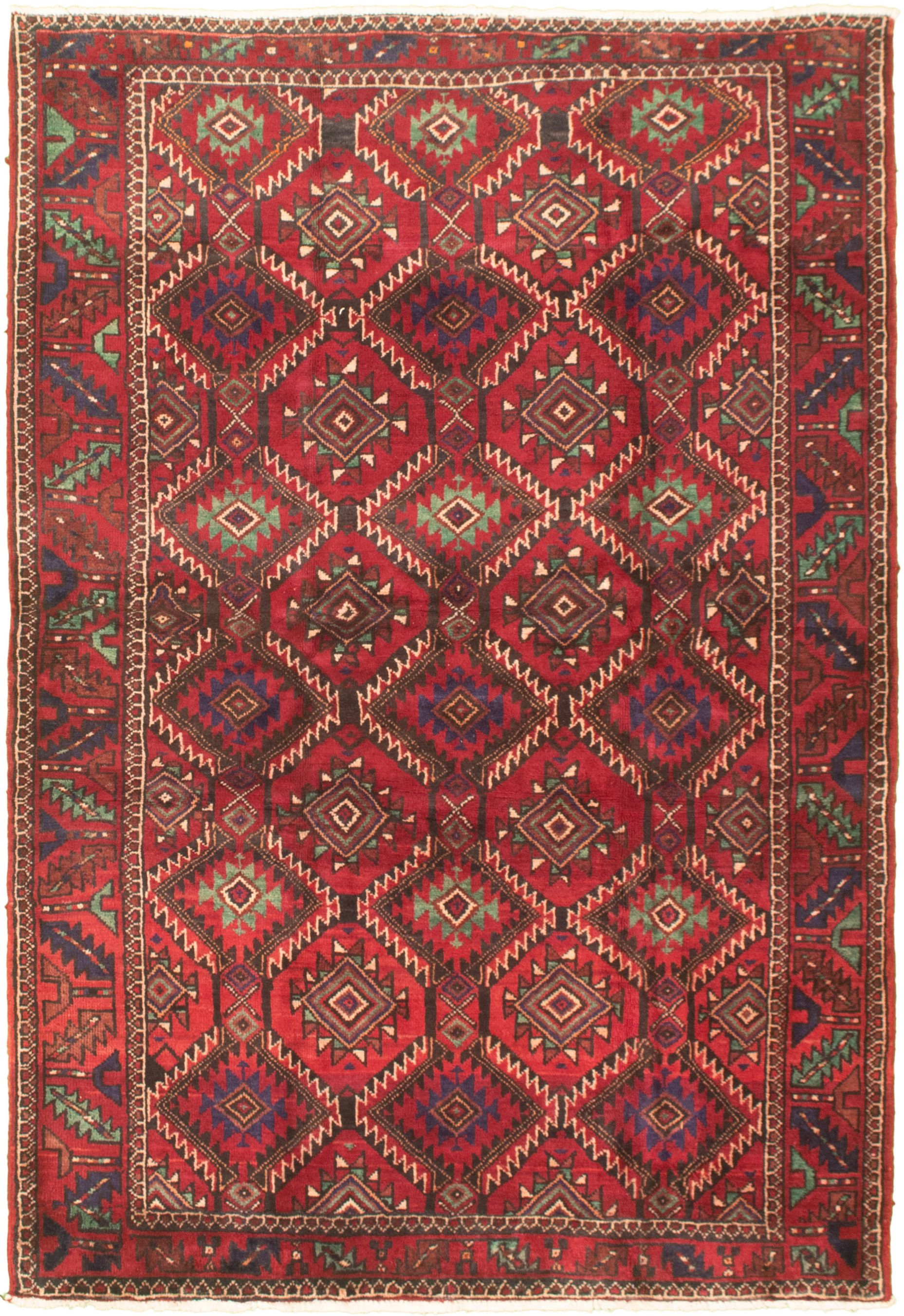 Hand-knotted Authentic Turkish Burgundy Wool Rug 5'0" x 7'5" Size: 5'0" x 7'5"  
