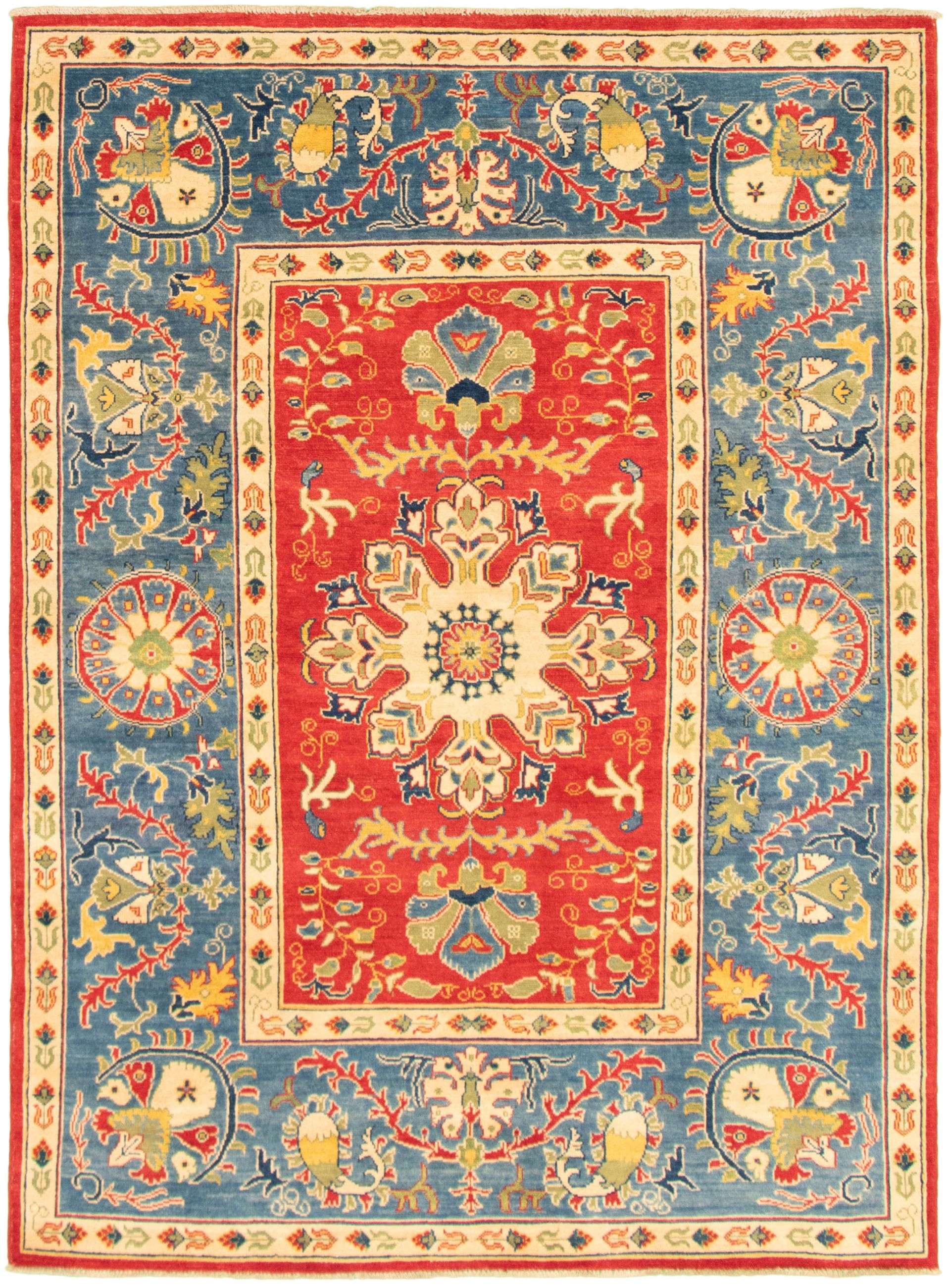 Hand-knotted Finest Ushak Red  Rug 5'9" x 7'10" Size: 5'9" x 7'10"  