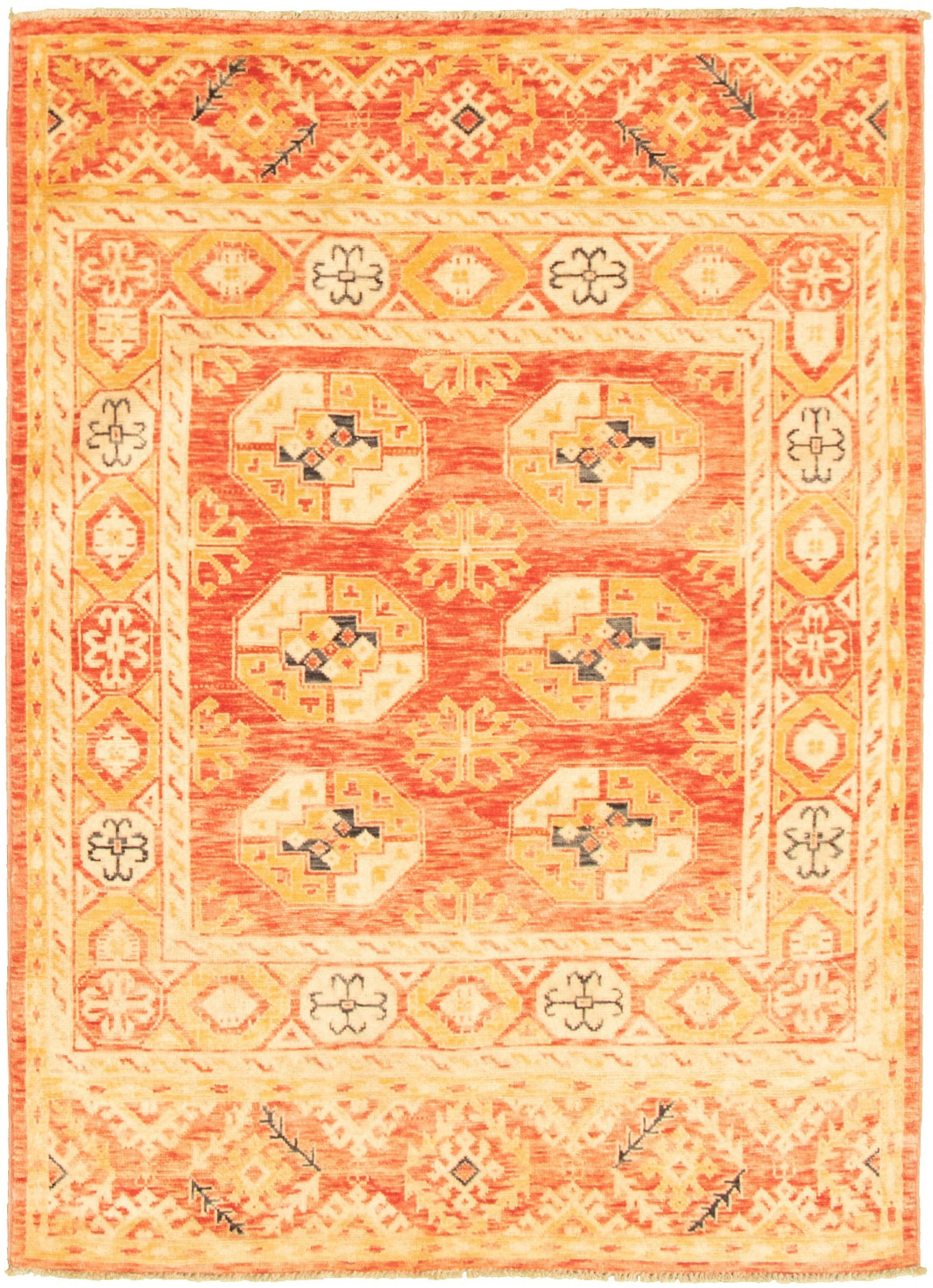 Hand-knotted Peshawar Ziegler Red  Rug 4'0" x 5'7" Size: 4'0" x 5'7"  