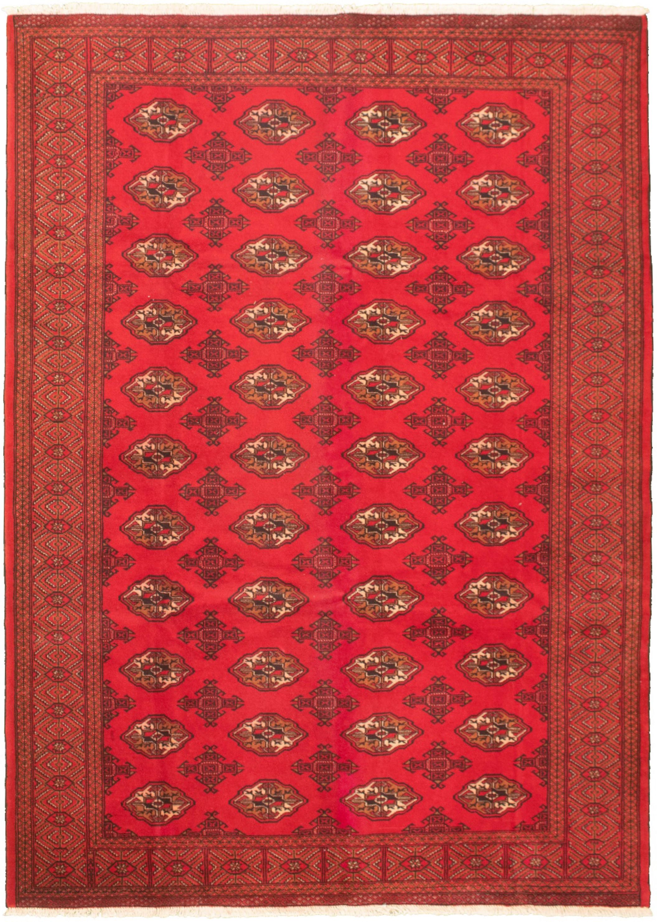 Hand-knotted Shiravan Bokhara Dark Red Wool Rug 6'8" x 9'5" Size: 6'8" x 9'5"  