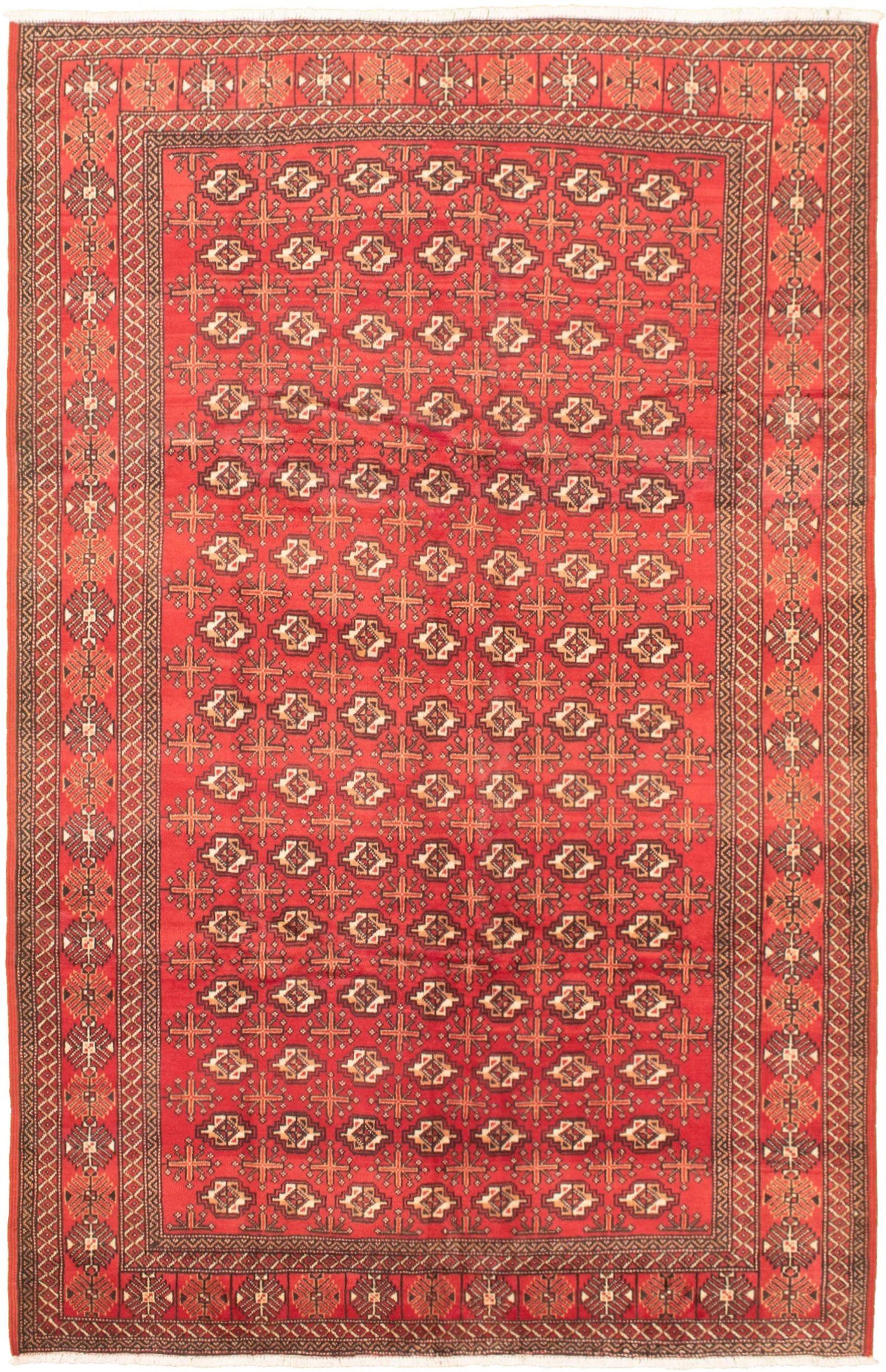 Hand-knotted Shiravan Bokhara Dark Copper Wool Rug 6'3" x 9'9" Size: 6'3" x 9'9"  
