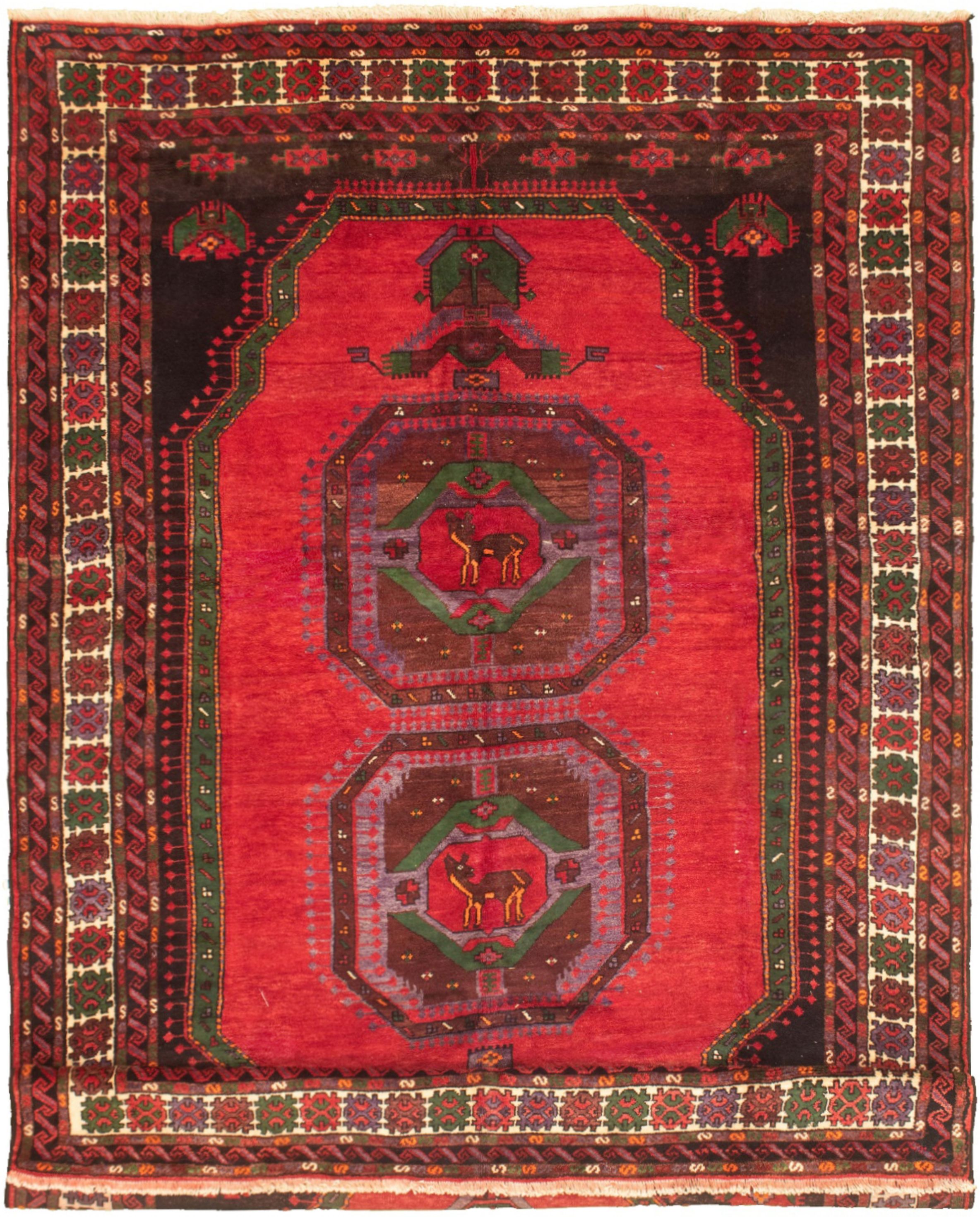 Hand-knotted Authentic Turkish Red Wool Rug 7'7" x 11'7" Size: 7'7" x 11'7"  