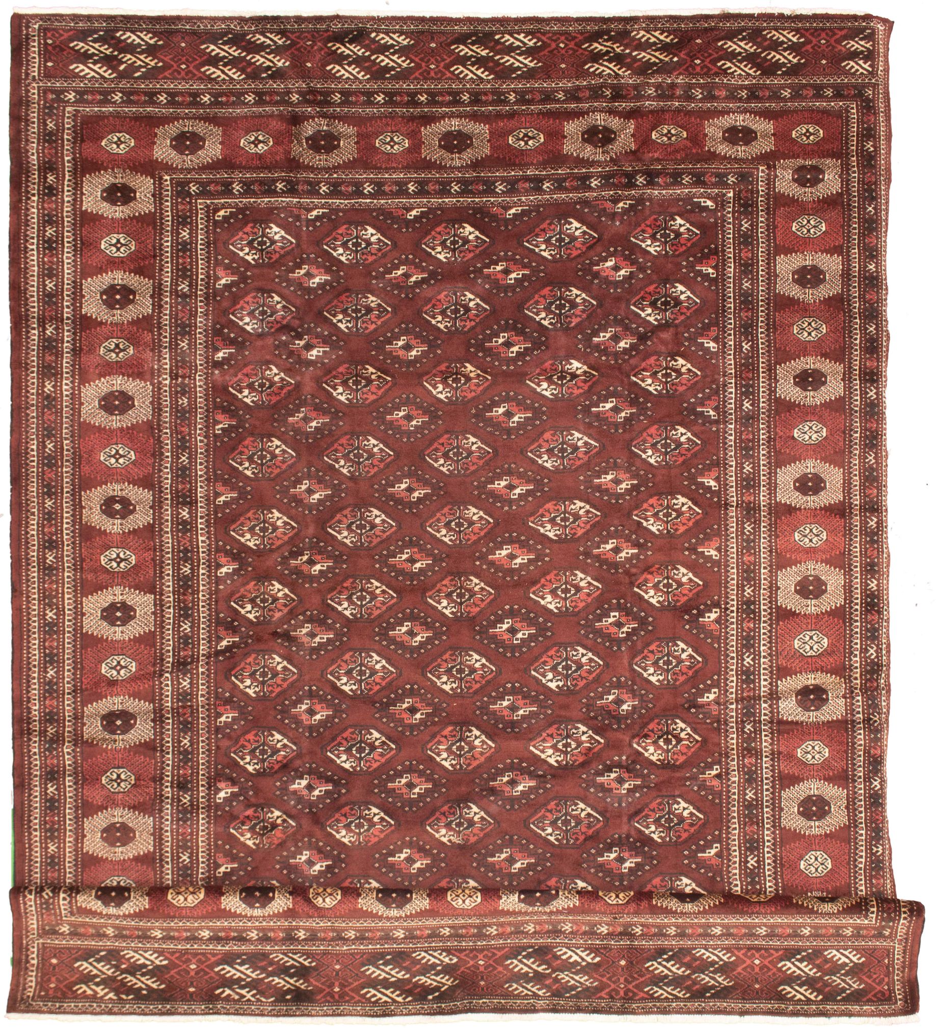 Hand-knotted Shiravan Bokhara Dark Brown Wool Rug 8'6" x 12'1" Size: 8'6" x 12'1"  