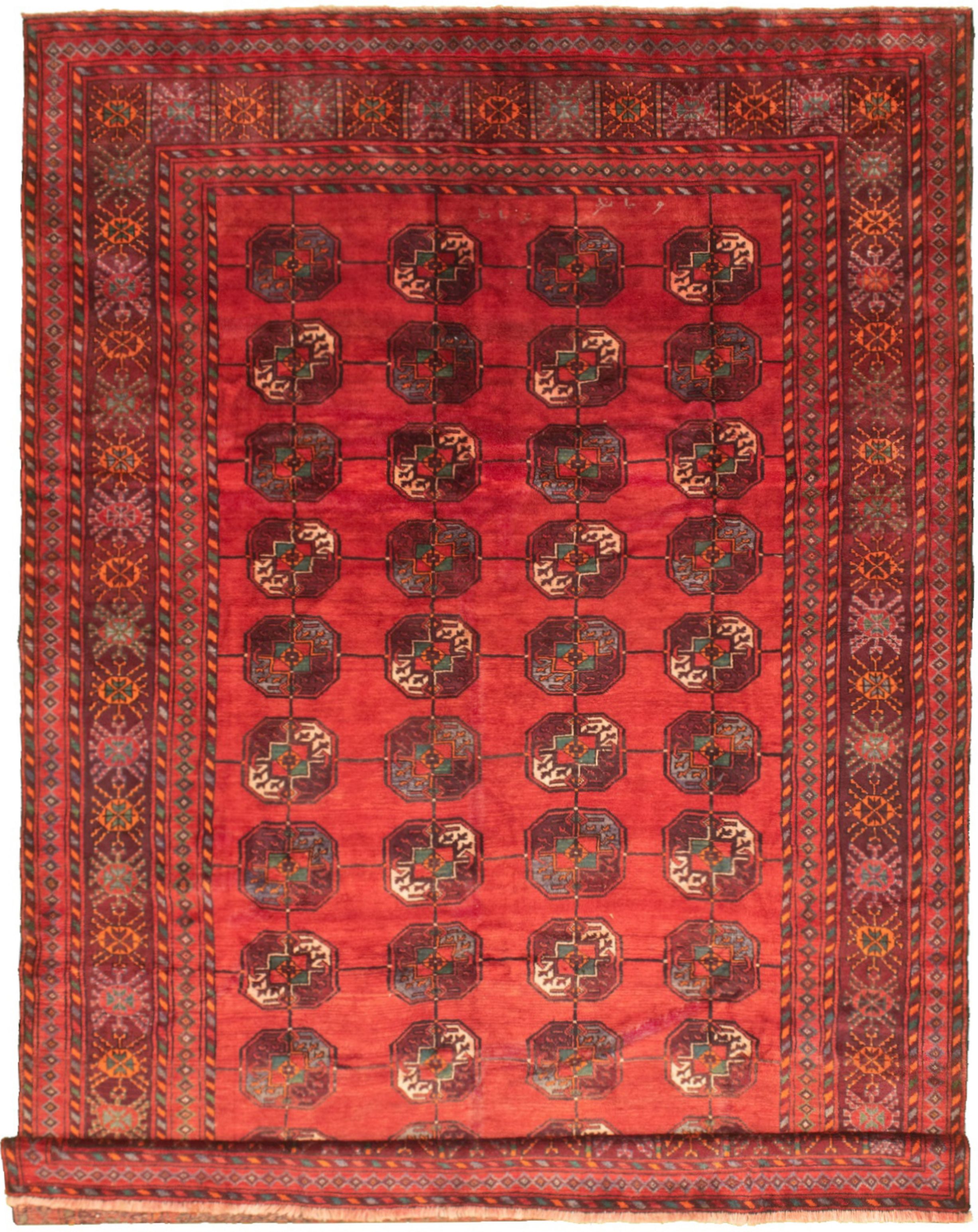 Hand-knotted Shiravan Bokhara Red Wool Rug 6'11" x 10'6" Size: 6'11" x 10'6"  