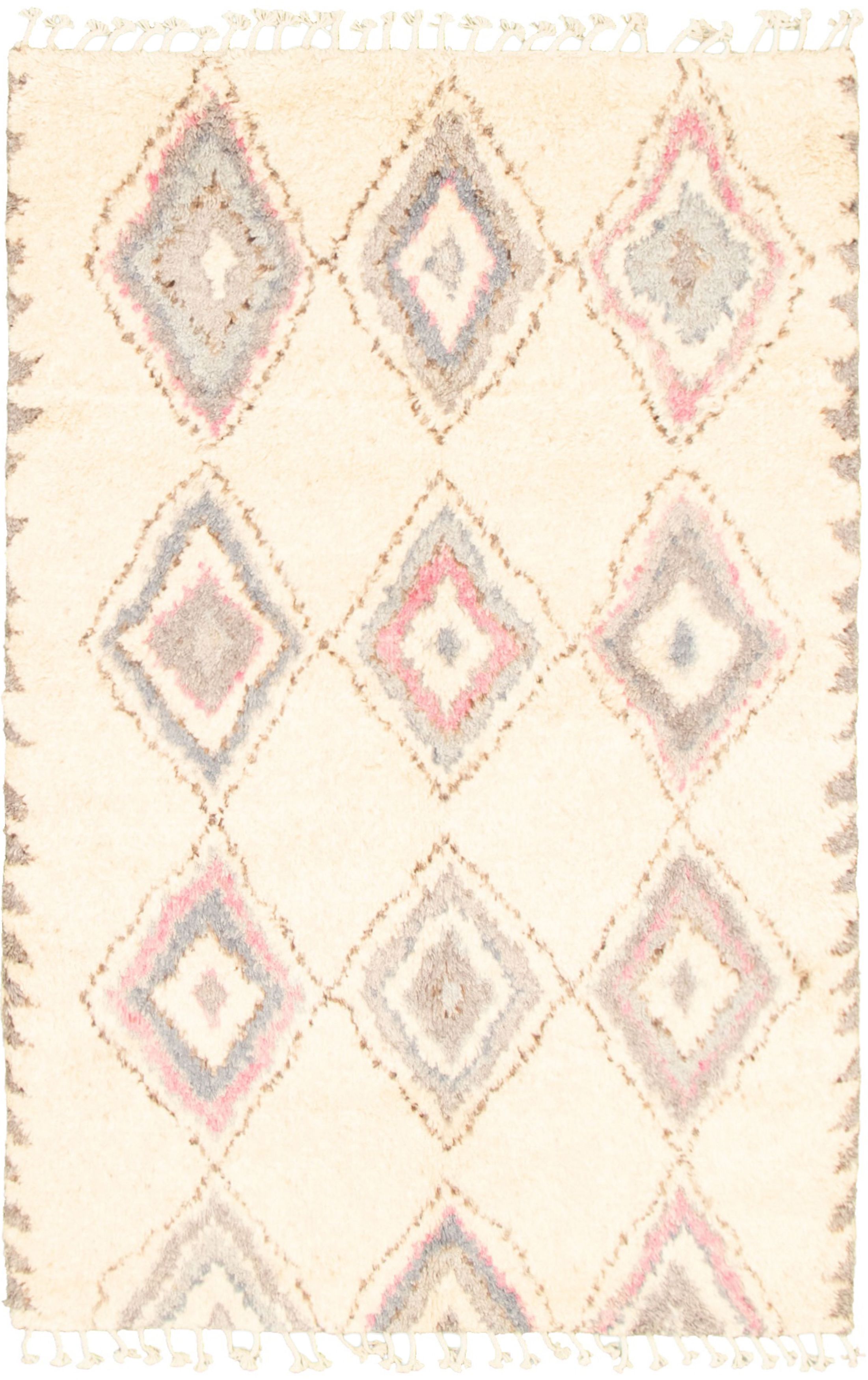 Hand-knotted Marrakech Cream  Rug 4'0" x 6'1" Size: 4'0" x 6'1"  