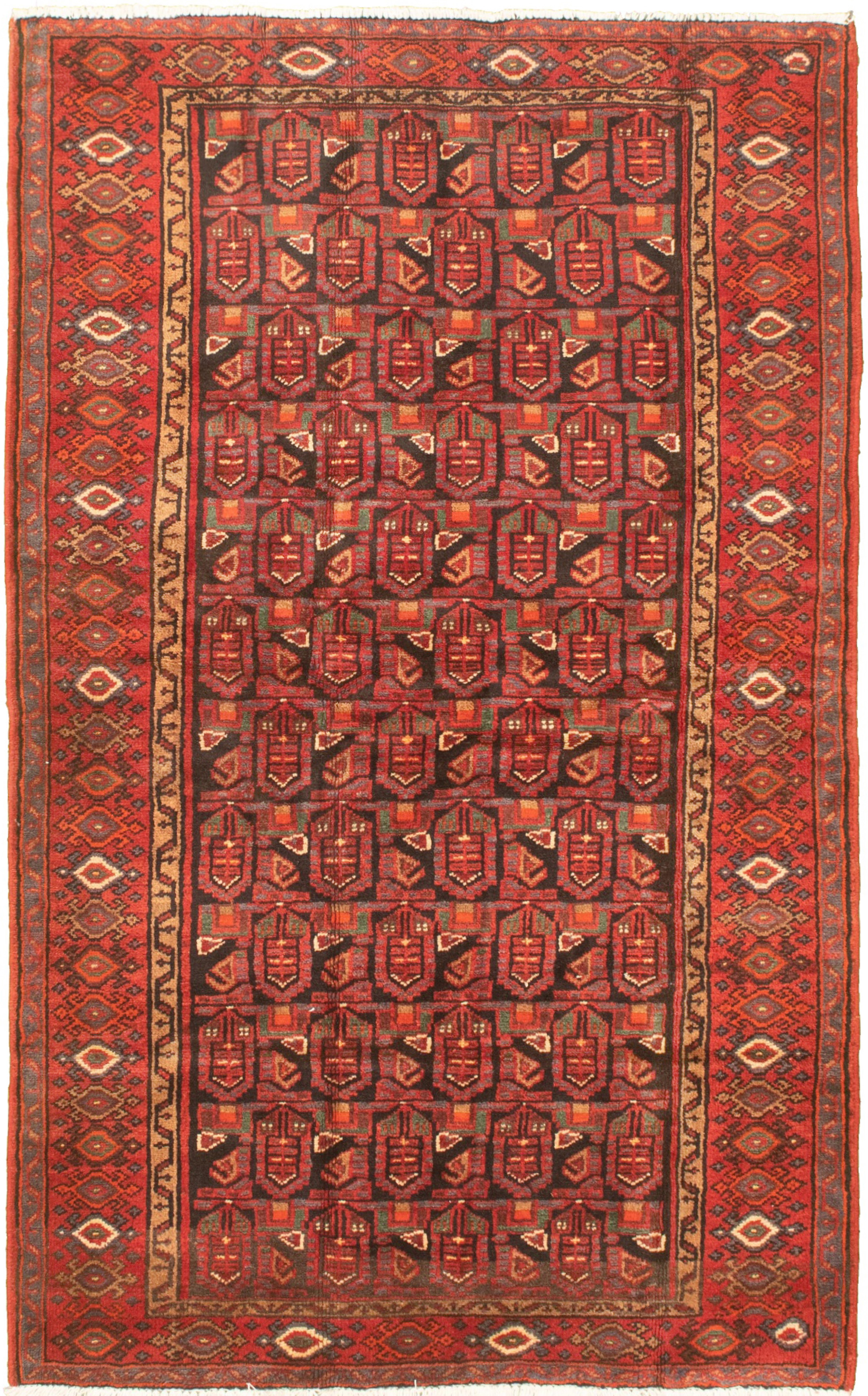 Hand-knotted Authentic Turkish Dark Copper Wool Rug 4'2" x 6'11" Size: 4'2" x 6'11"  