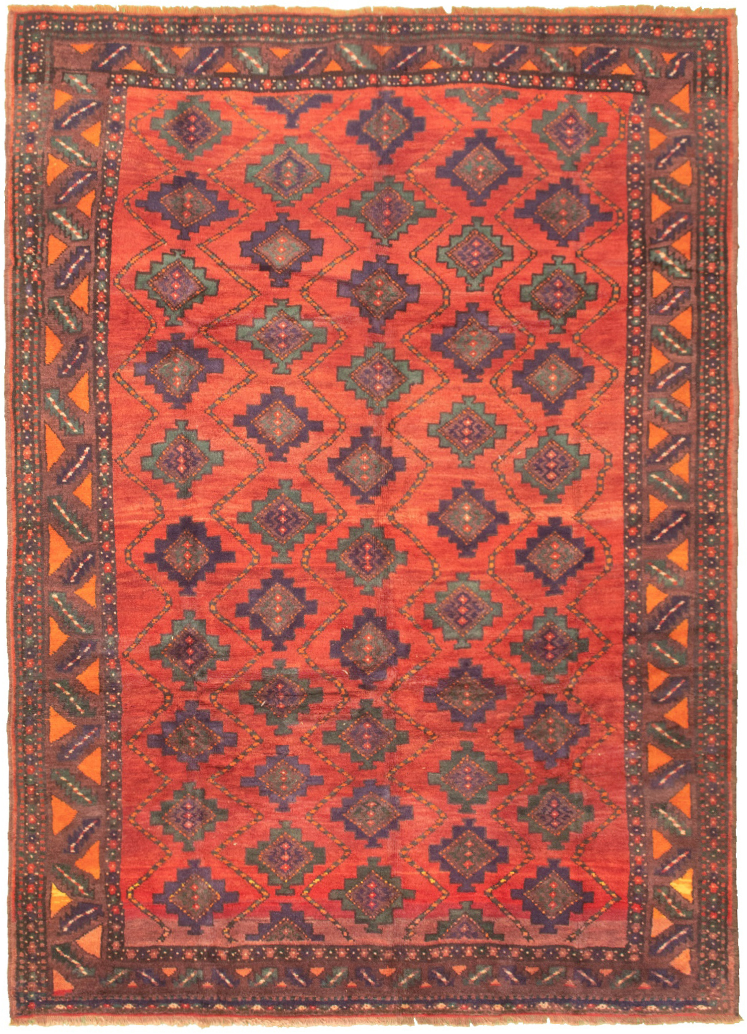 Hand-knotted Authentic Turkish Dark Copper Wool Rug 6'11" x 9'9" Size: 6'11" x 9'9"  