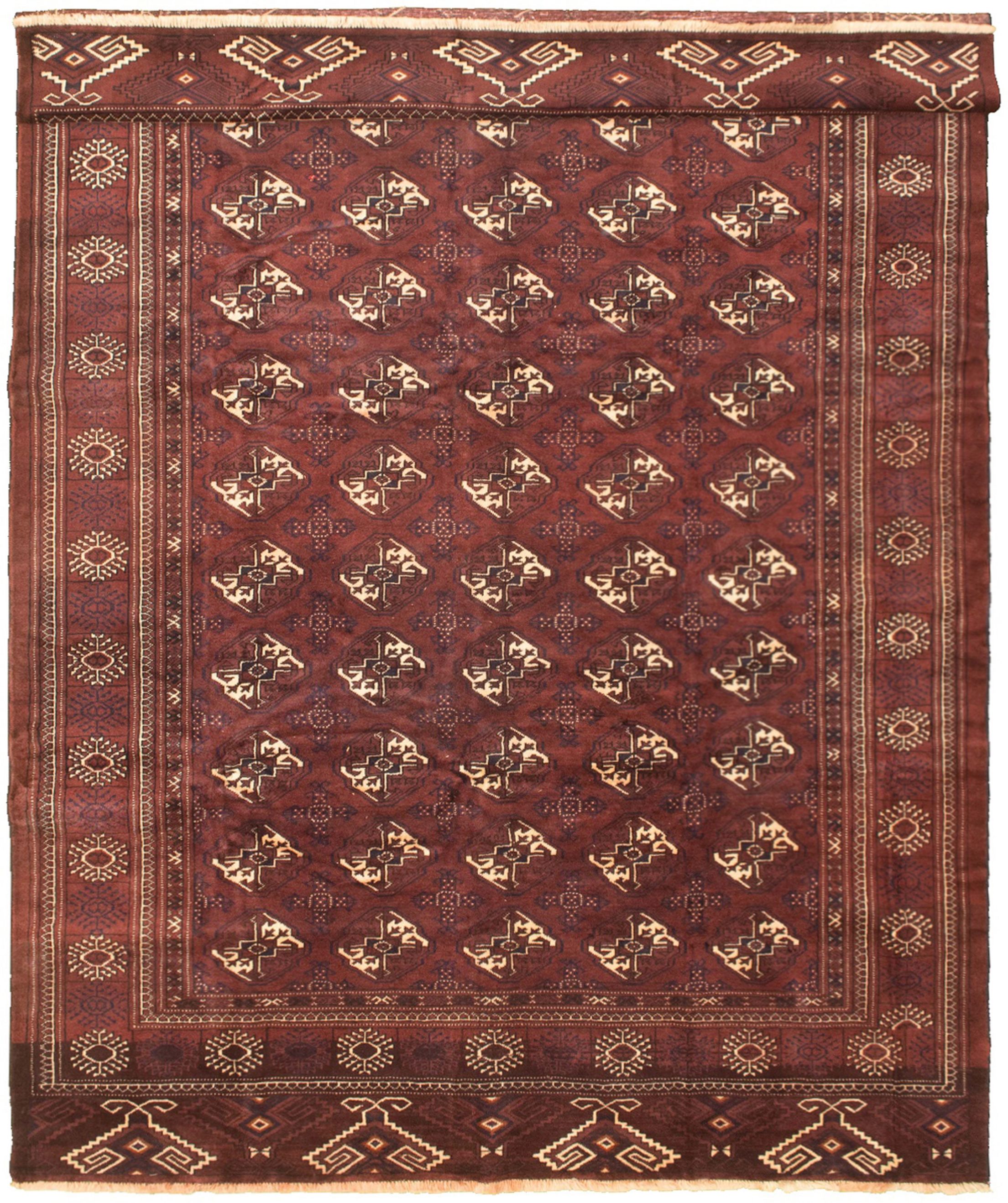 Hand-knotted Shiravan Bokhara Dark Brown Wool Rug 7'9" x 11'2" Size: 7'9" x 11'2"  