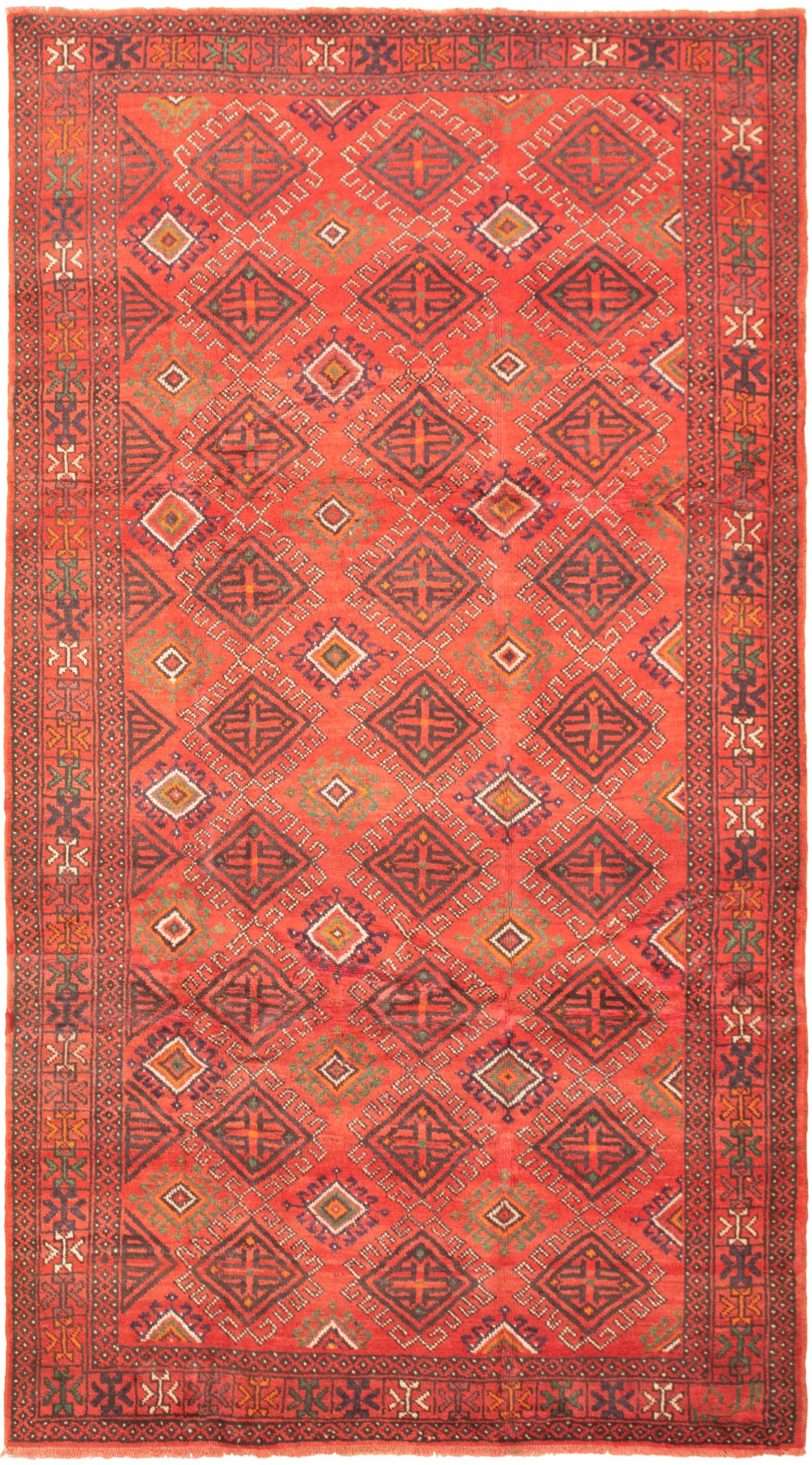 Hand-knotted Authentic Turkish Red Wool Rug 5'3" x 10'1"  Size: 5'3" x 10'1"  