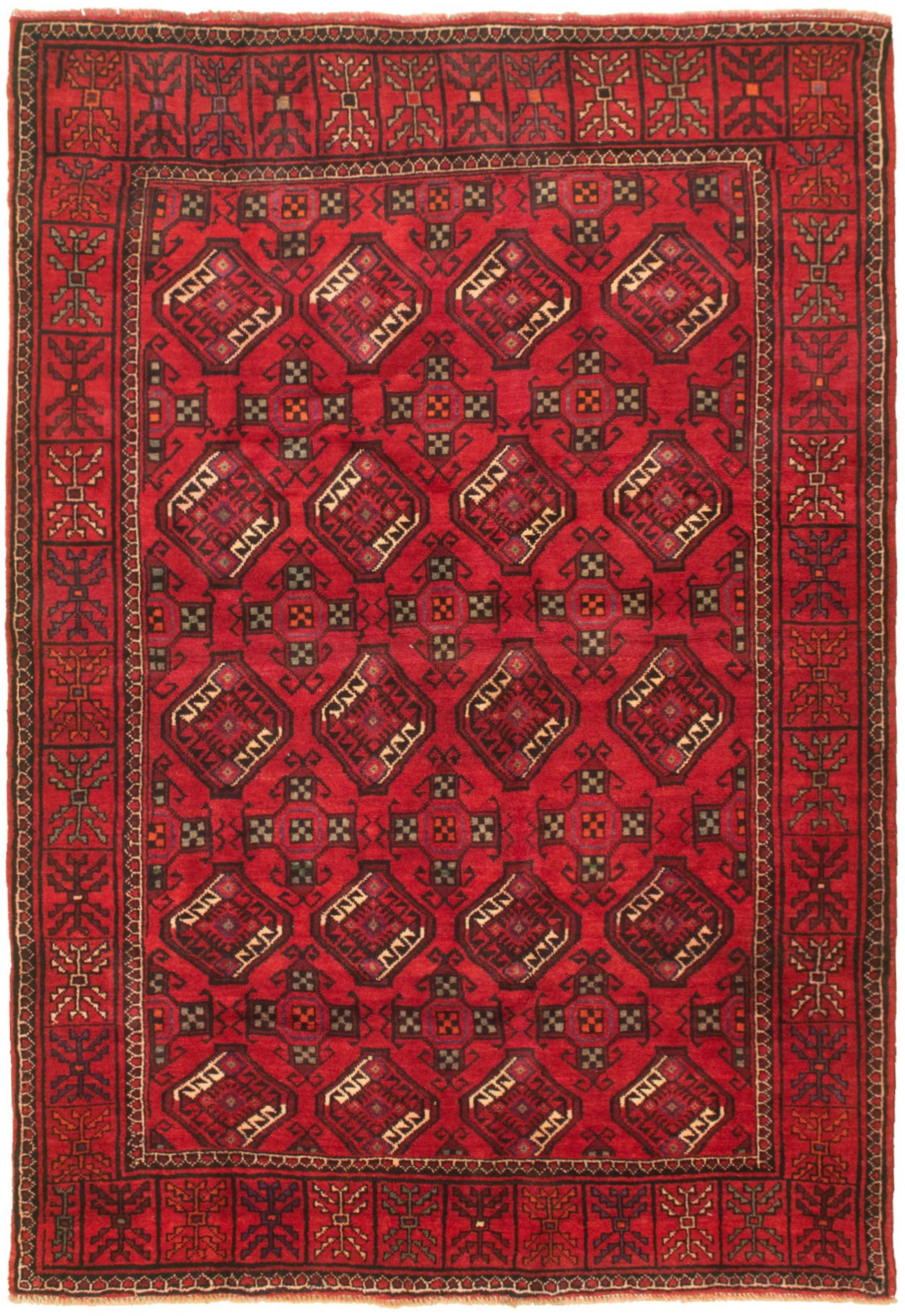 Hand-knotted Authentic Turkish Dark Red Wool Rug 5'6" x 8'2" Size: 5'6" x 8'2"  