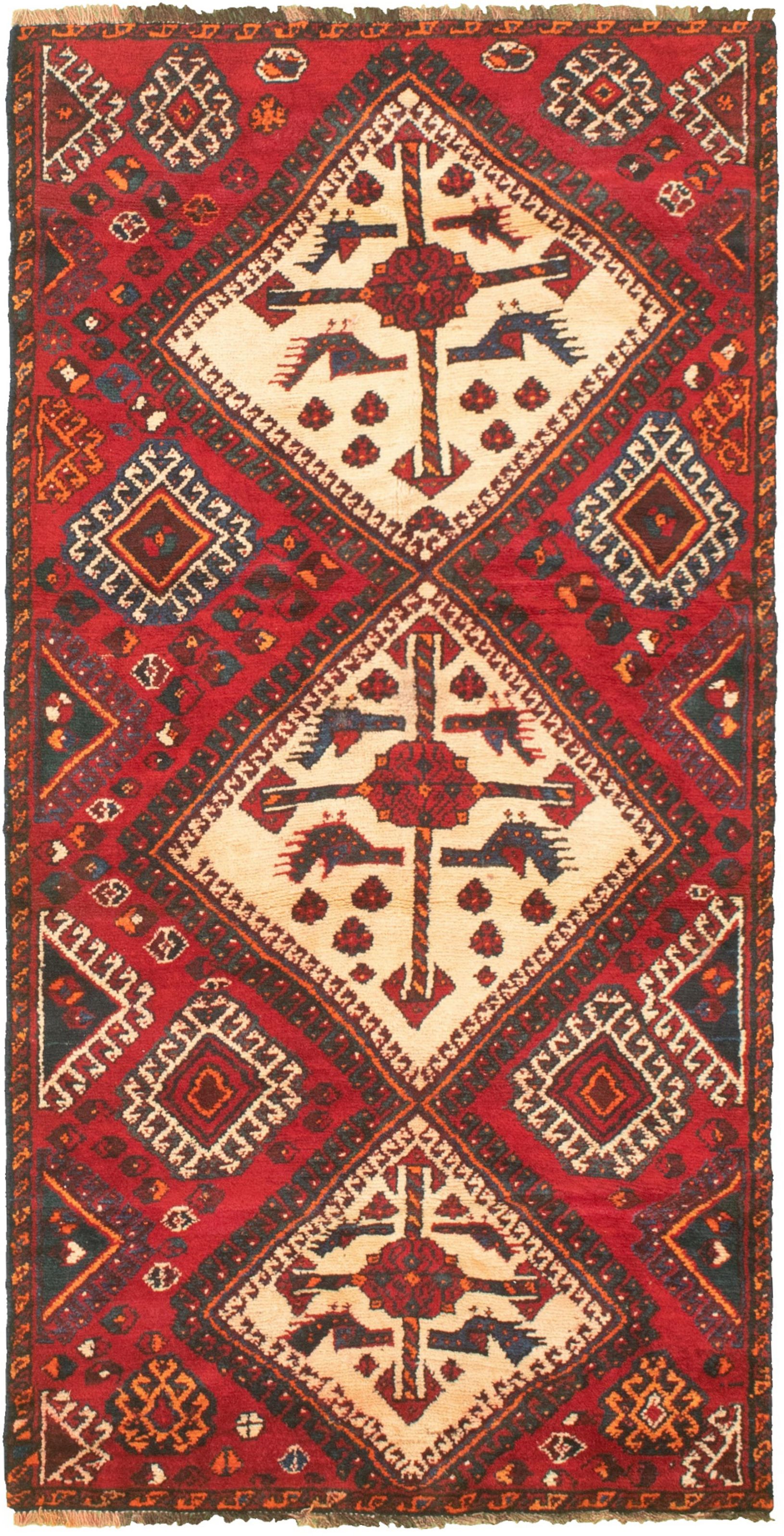 Hand-knotted Authentic Turkish Dark Red Wool Rug 3'3" x 6'9" Size: 3'3" x 6'9"  