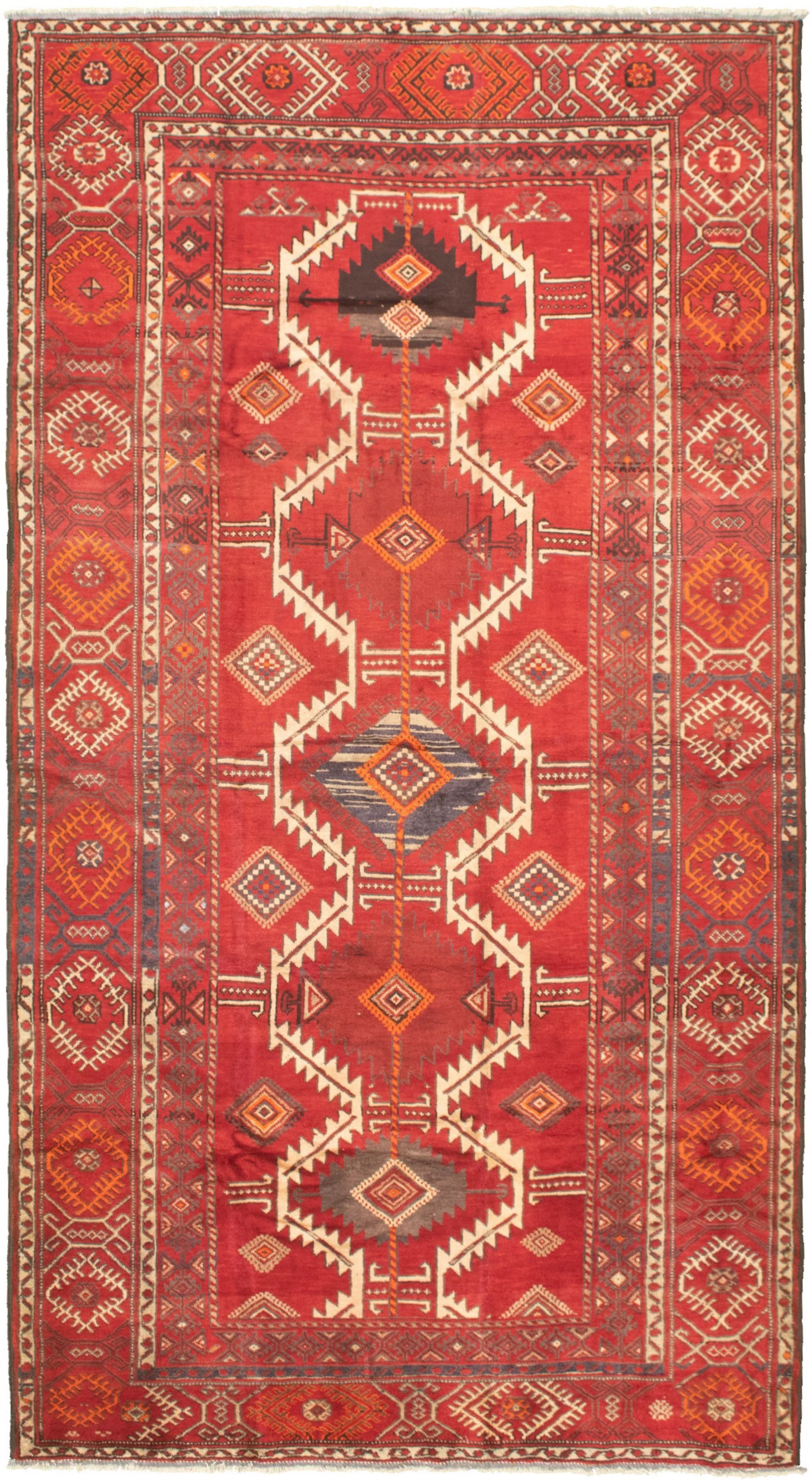 Hand-knotted Konya Anatolian Red Wool Rug 5'2" x 9'9"  Size: 5'2" x 9'9"  