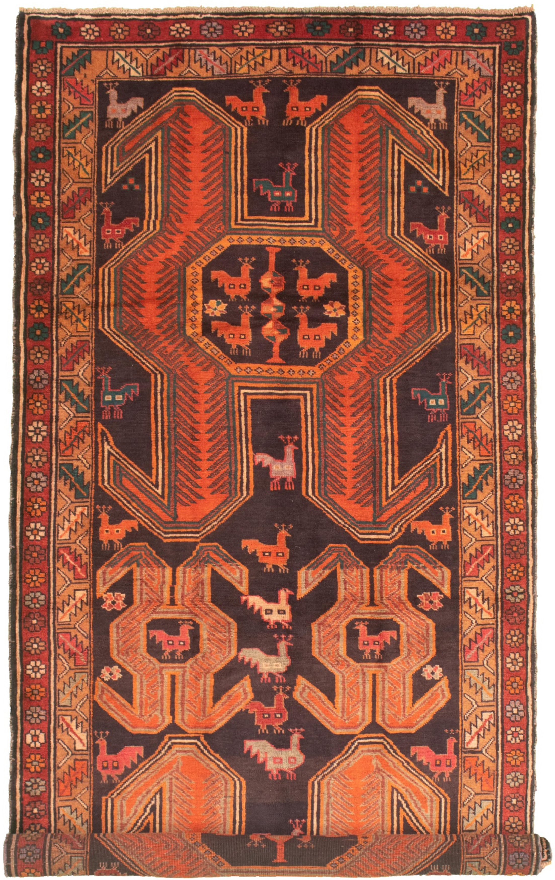 Hand-knotted Konya Anatolian Black Wool Rug 5'1" x 12'4" Size: 5'1" x 12'4"  
