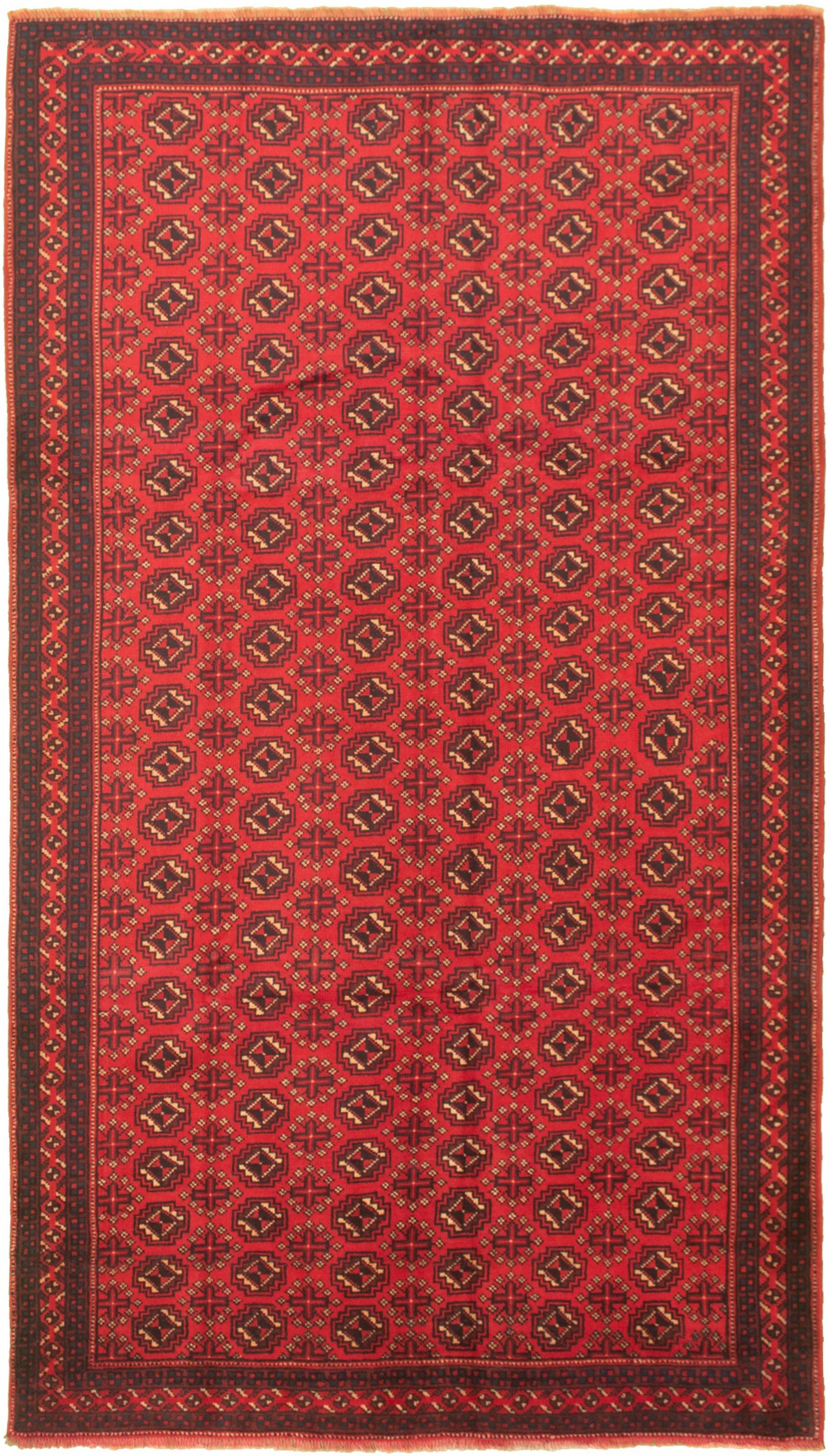 Hand-knotted Shiravan Bokhara Red Wool Rug 5'4" x 9'9" Size: 5'4" x 9'9"  