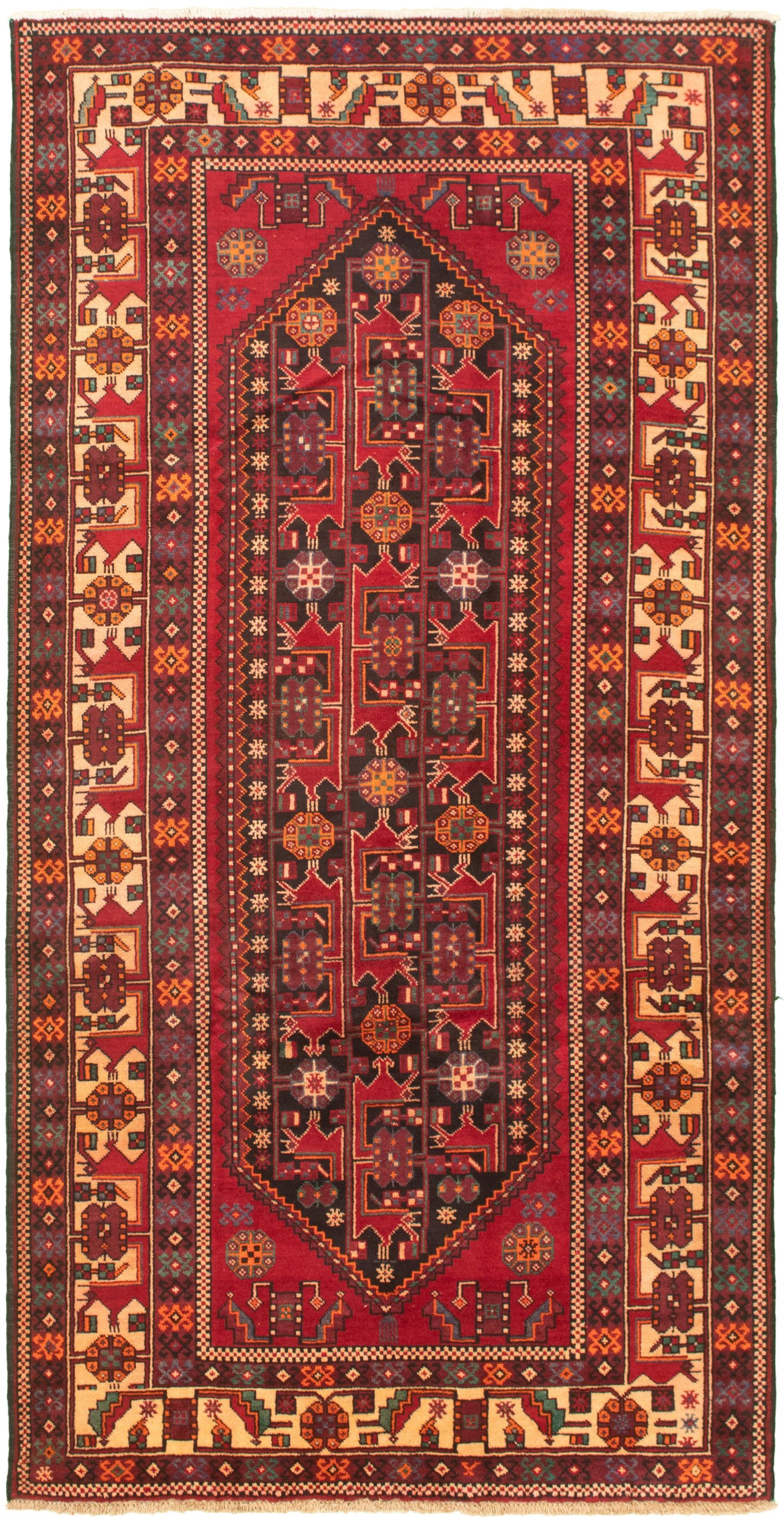 Hand-knotted Konya Anatolian Red Wool Rug 4'9" x 9'10" Size: 4'9" x 9'10"  