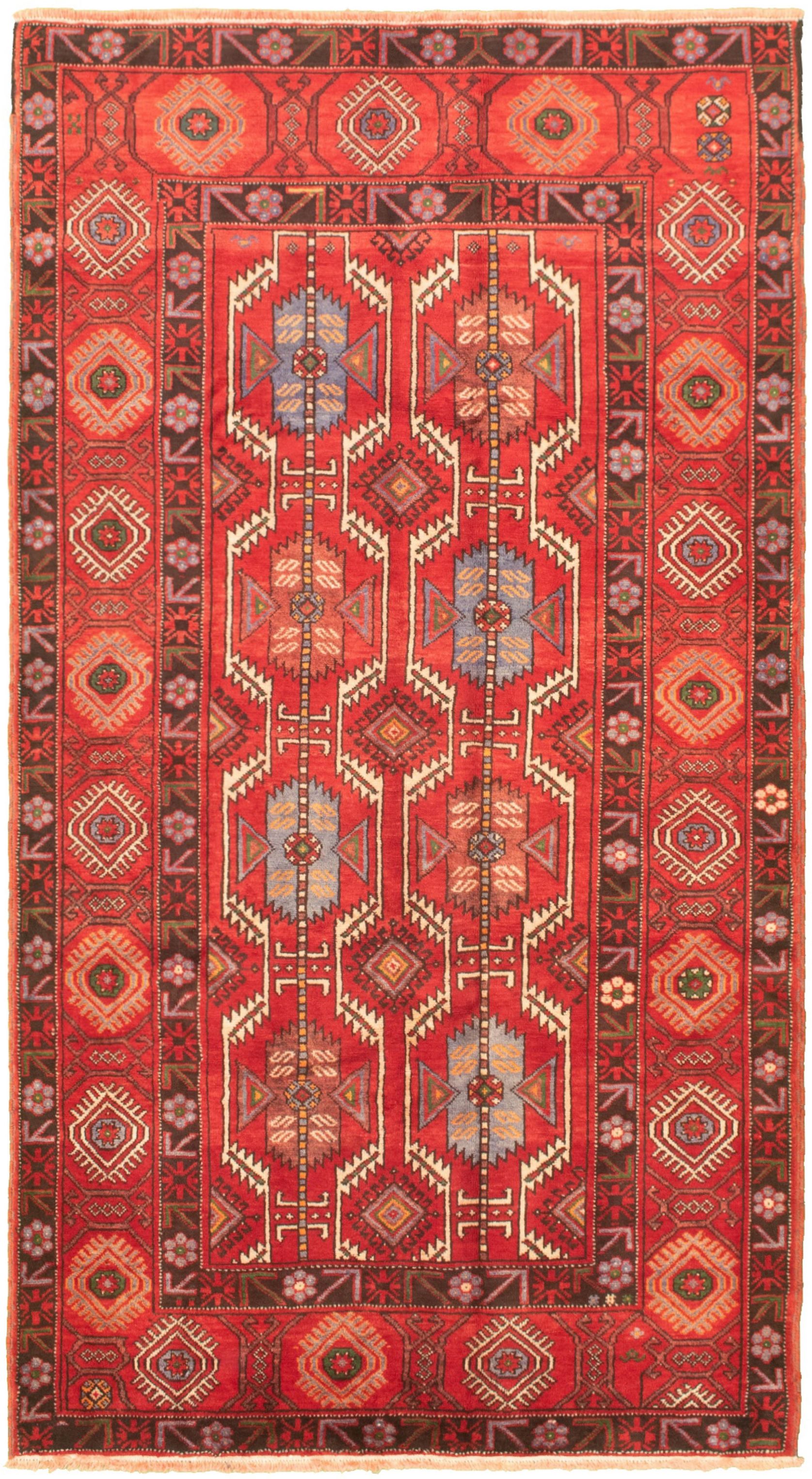 Hand-knotted Konya Anatolian Red Wool Rug 5'1" x 9'5" Size: 5'1" x 9'5"  