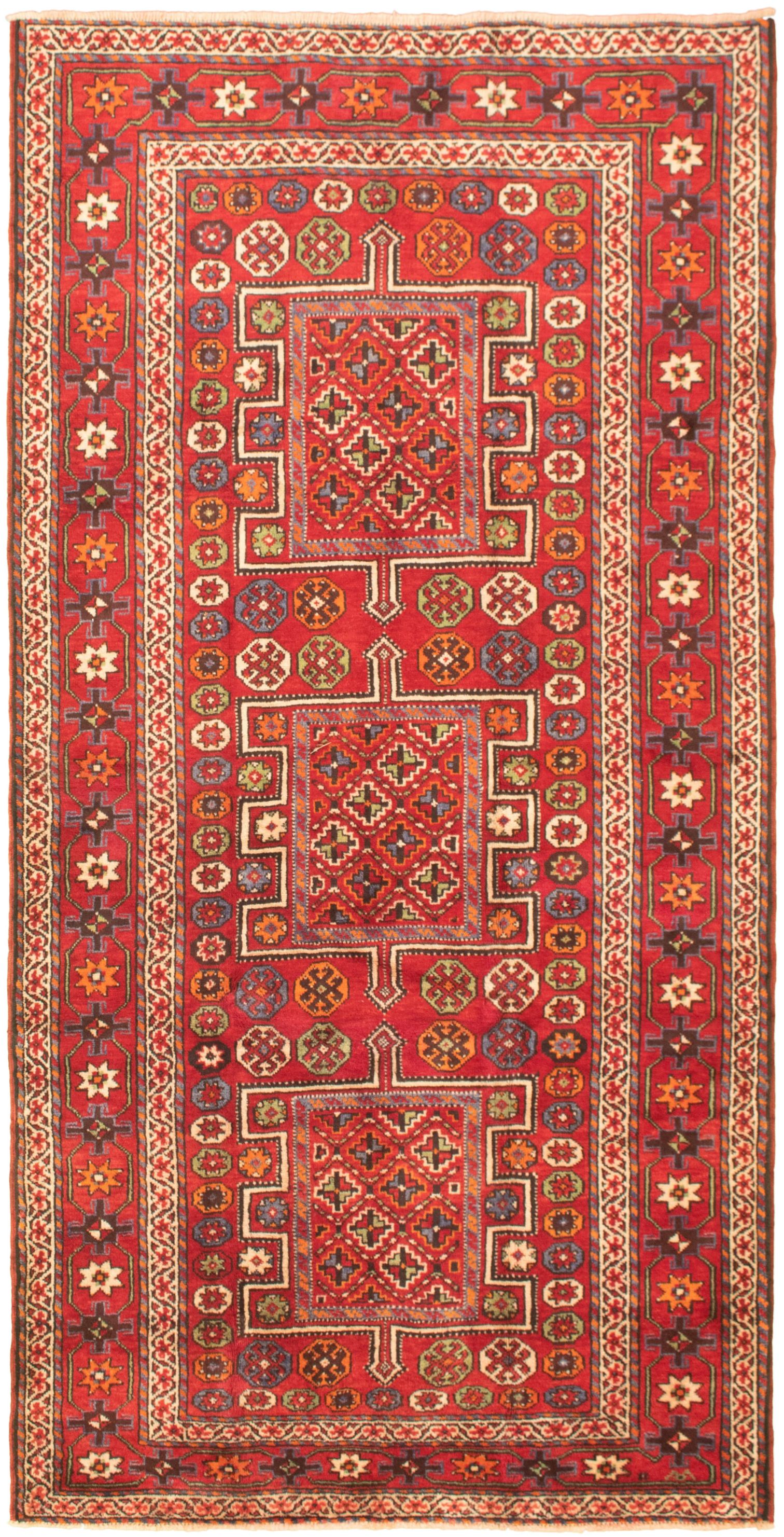 Hand-knotted Konya Anatolian Red Wool Rug 4'11" x 10'0" Size: 4'11" x 10'0"  