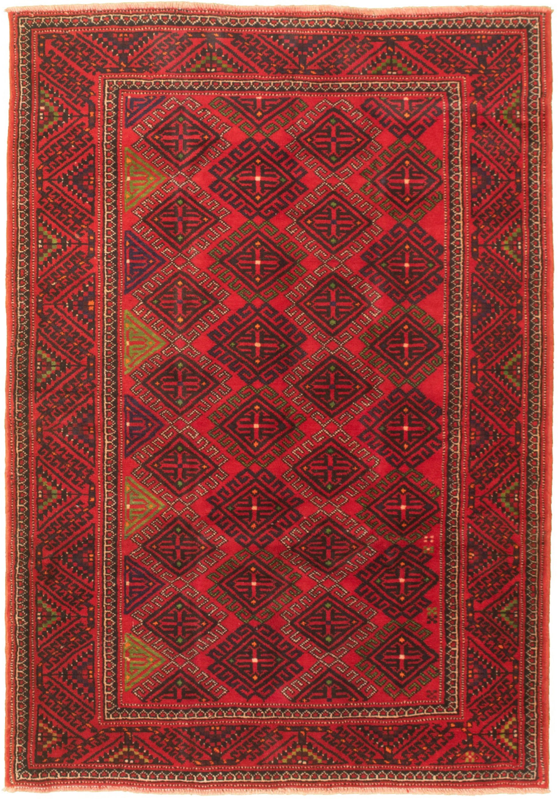 Hand-knotted Konya Anatolian Red Wool Rug 5'0" x 7'5" Size: 5'0" x 7'5"  