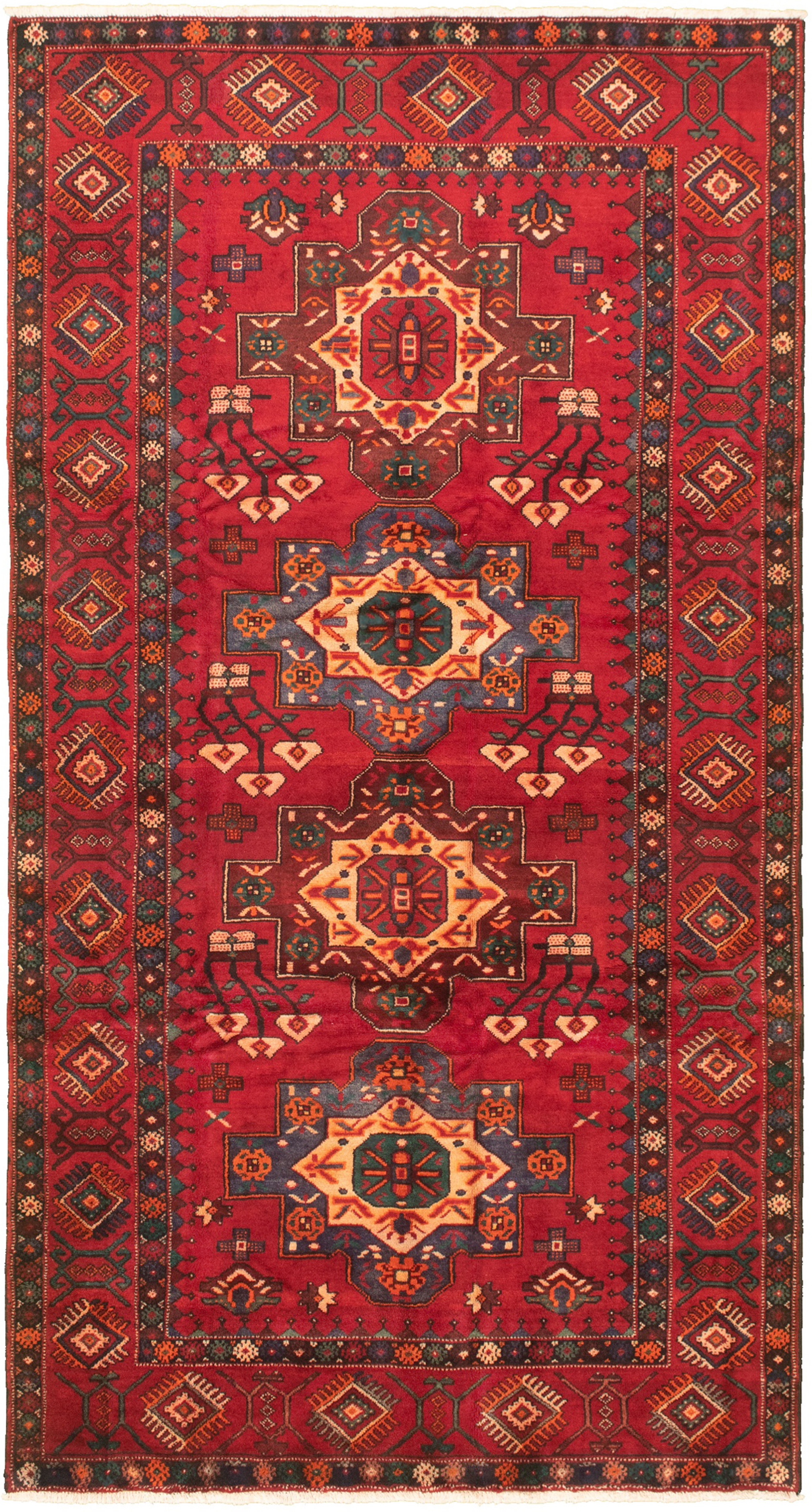 Hand-knotted Melis Vintage Red Wool Rug 5'1" x 9'10" Size: 5'1" x 9'10"  