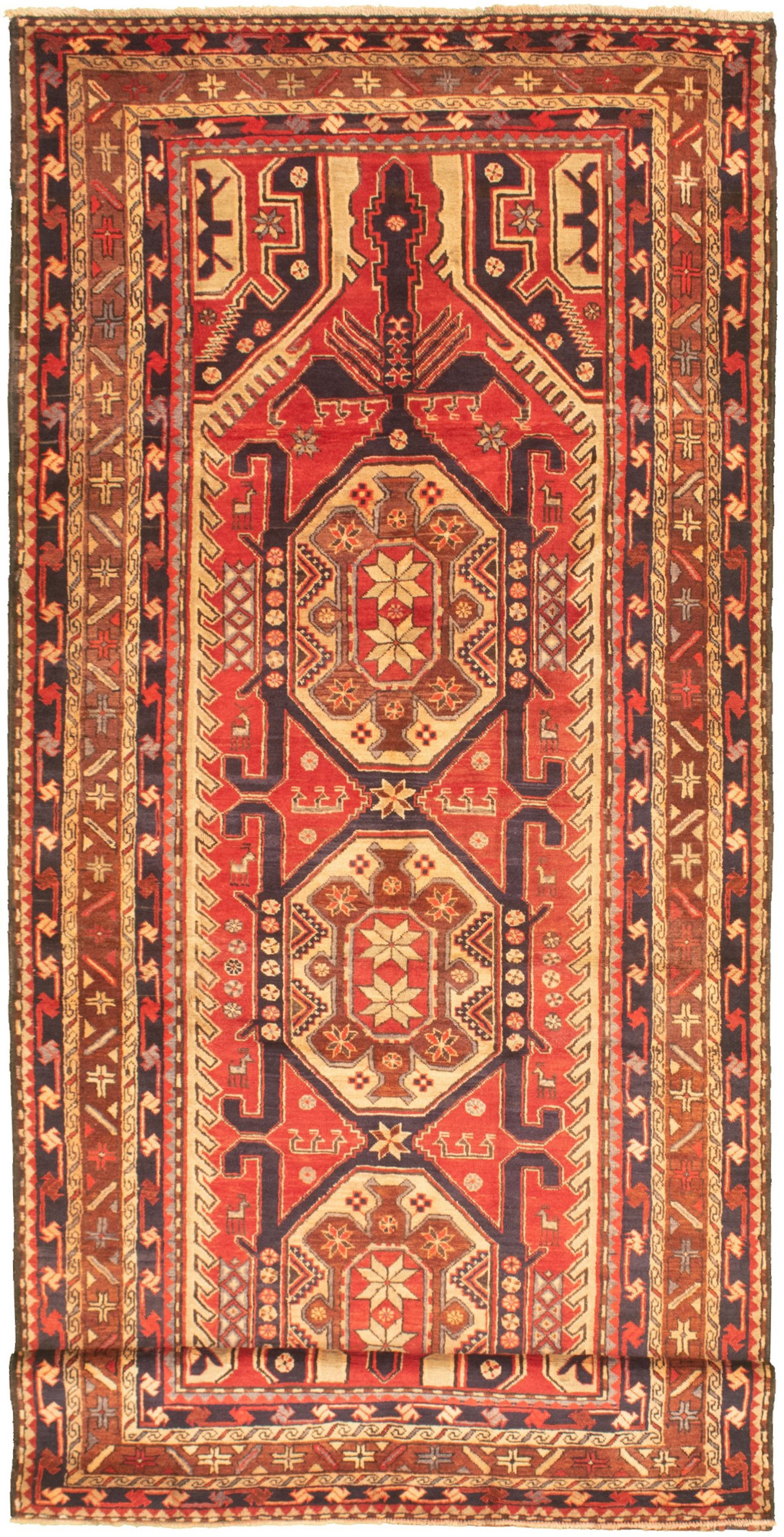 Hand-knotted Konya Anatolian Red Wool Rug 4'7" x 11'10" Size: 4'7" x 11'10"  