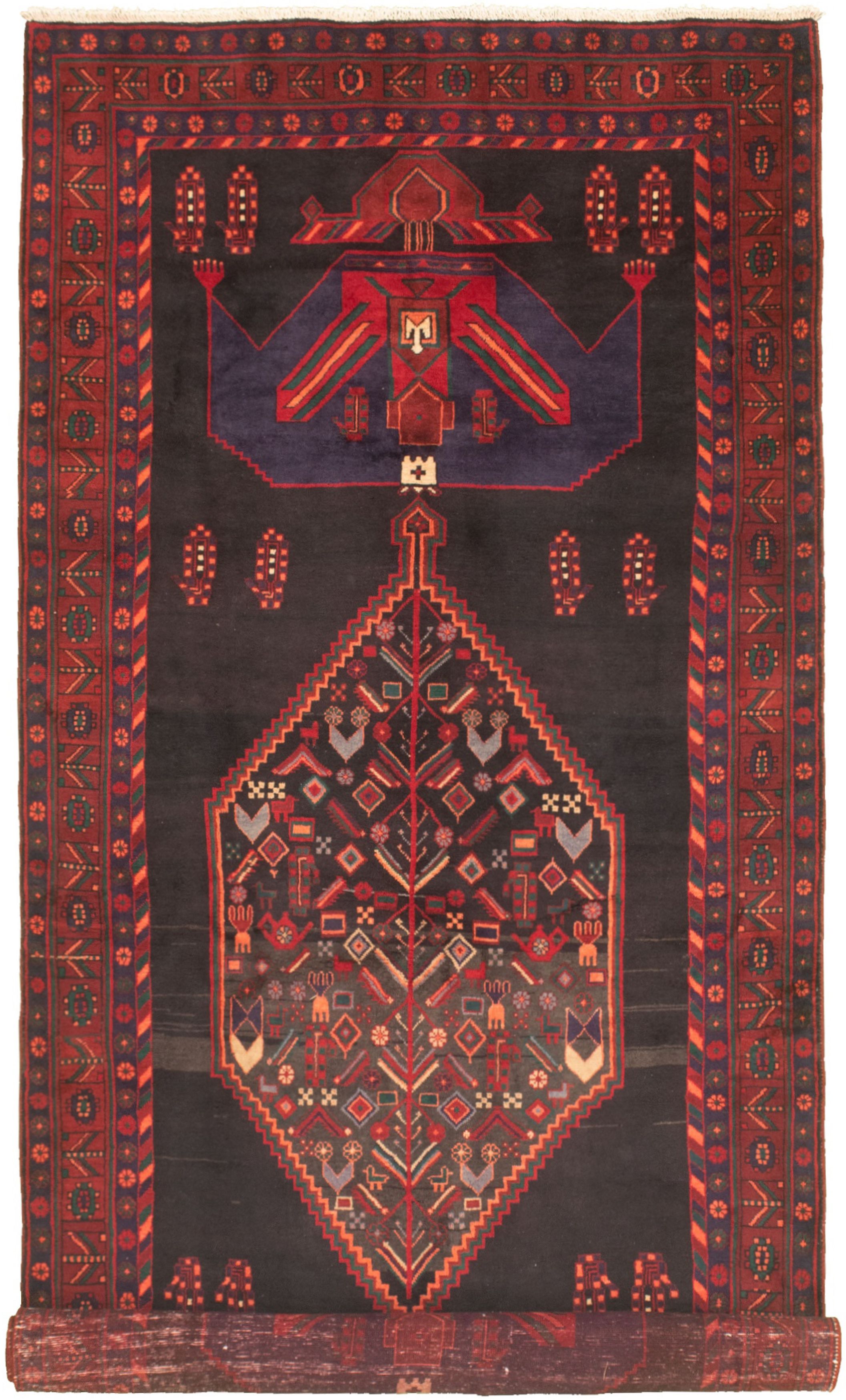 Hand-knotted Caucasus Kula Black Wool Rug 5'0" x 12'0" Size: 5'0" x 12'0"  