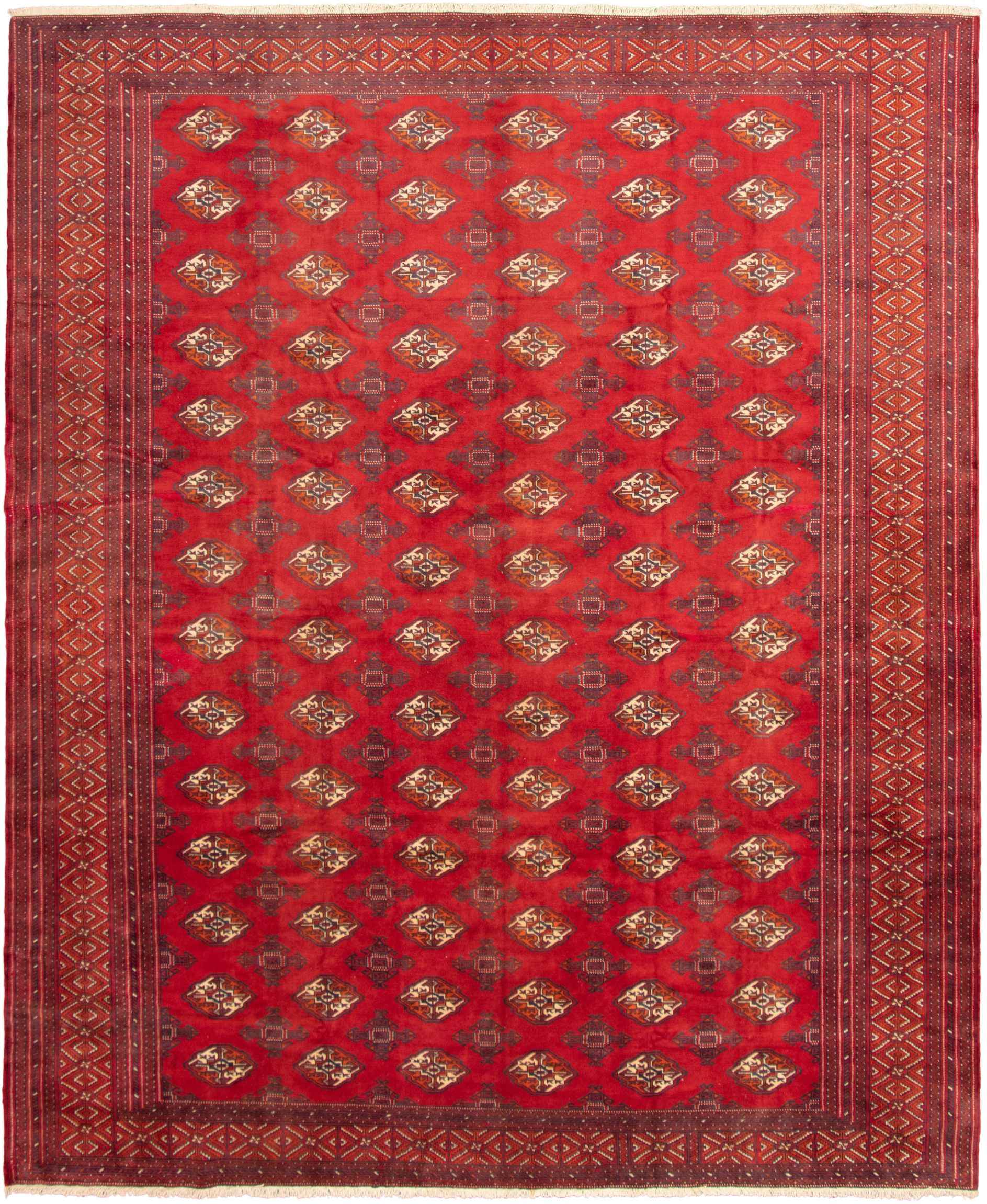 Hand-knotted Shiravan Bokhara Red Wool Rug 9'11" x 11'10" Size: 9'11" x 11'10"  