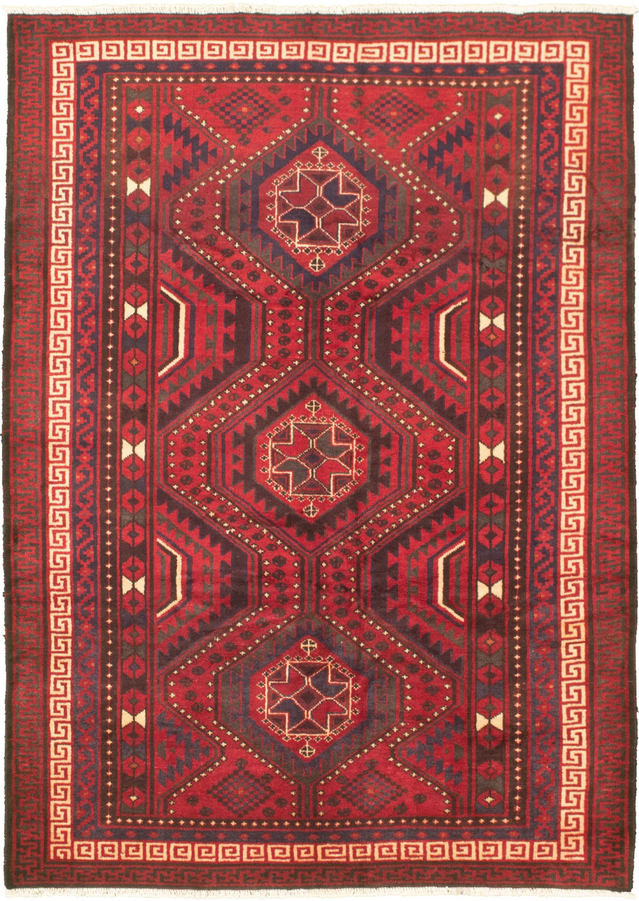 Hand-knotted Konya Anatolian Red Wool Rug 6'0" x 8'6" Size: 6'0" x 8'6"  