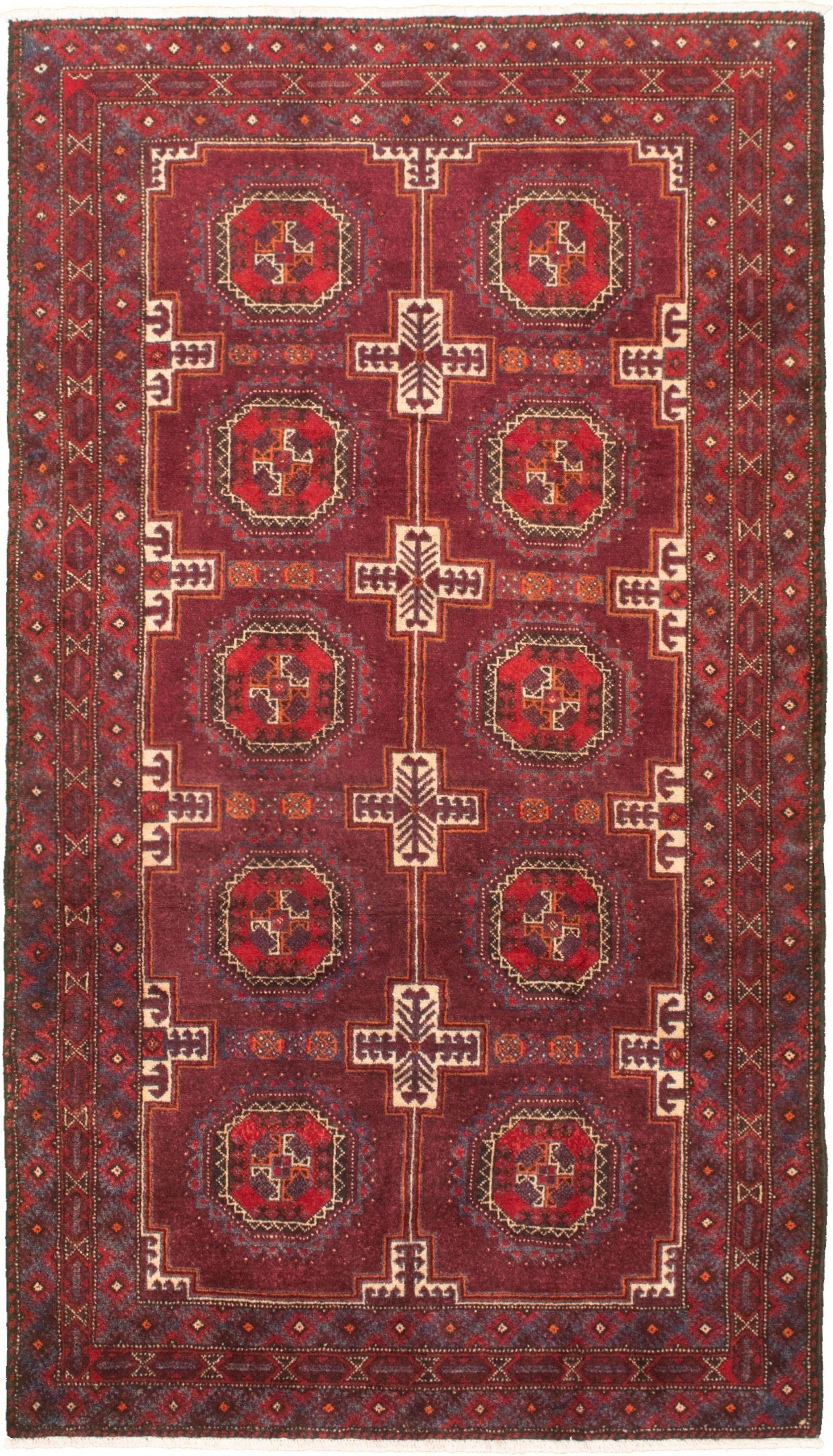 Hand-knotted Caucasus Kula Burgundy Wool Rug 5'3" x 9'9" Size: 5'3" x 9'9"  