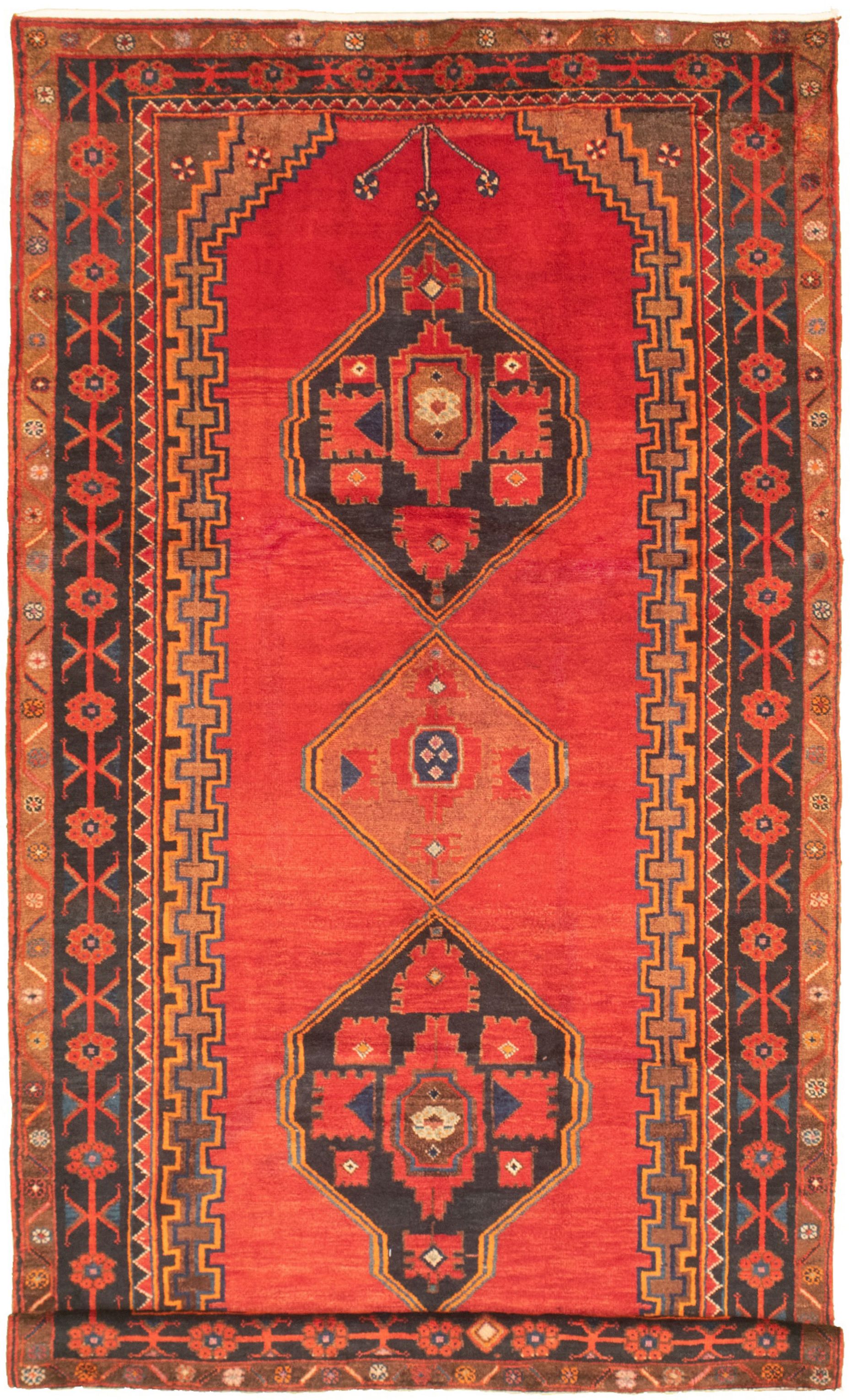 Hand-knotted Konya Anatolian Red Wool Rug 5'3" x 10'4"  Size: 5'3" x 10'4"  