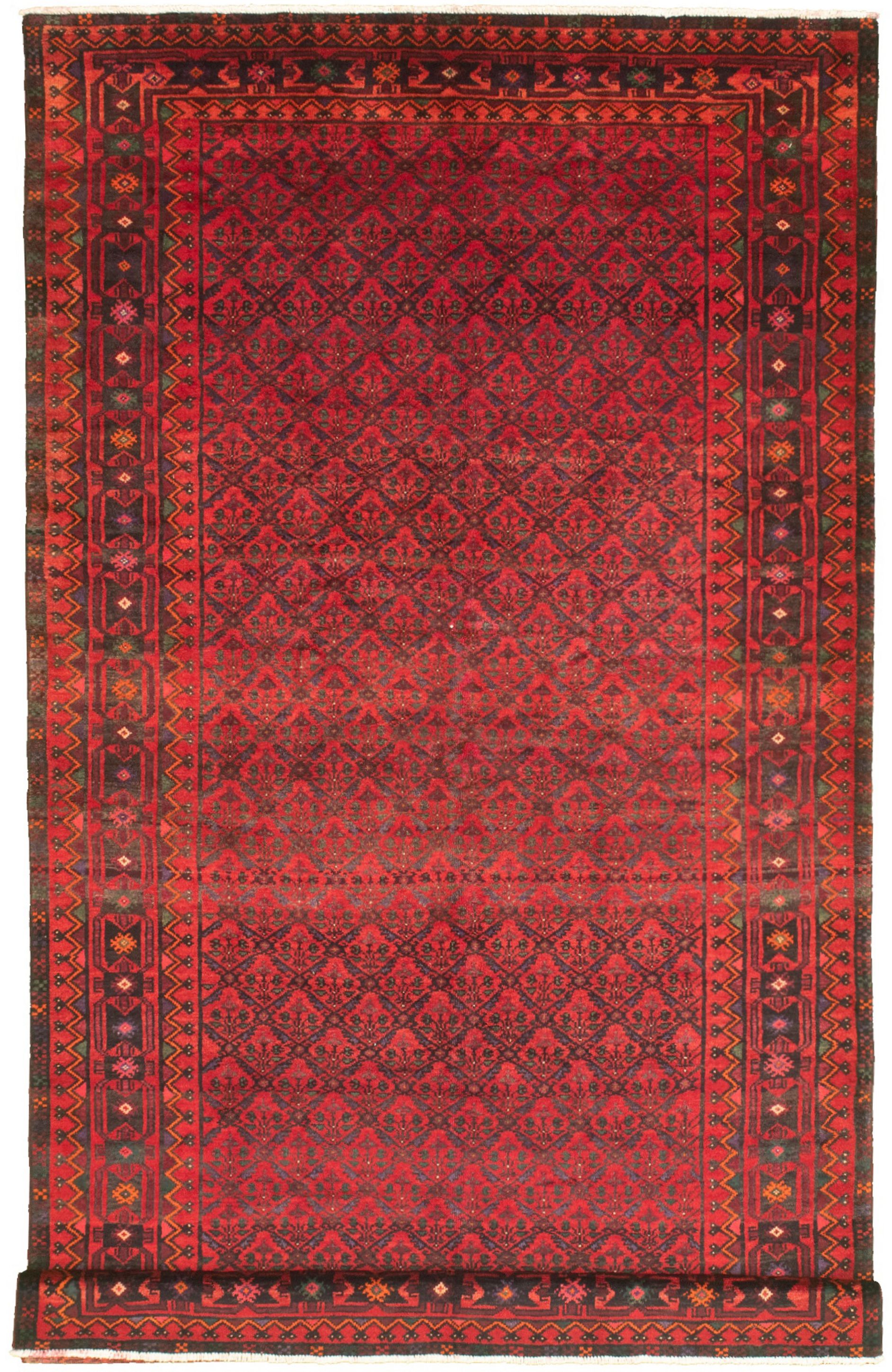 Hand-knotted Caucasus Kula Red Wool Rug 5'5" x 9'10" Size: 5'5" x 9'10"  