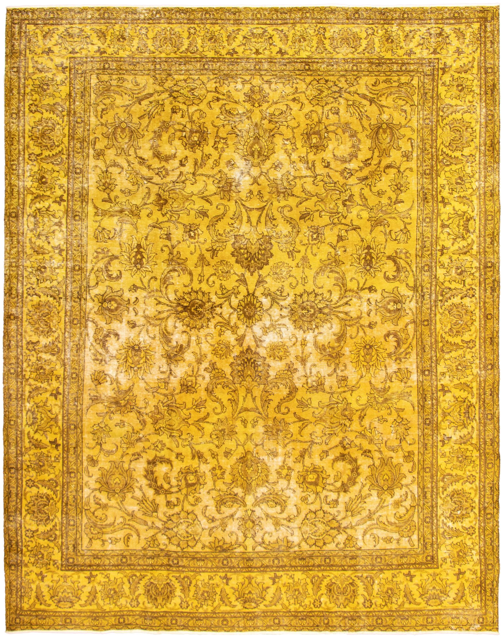 Hand-knotted Color Transition Gold Wool Rug 10'0" x 12'8" Size: 10'0" x 12'8"  