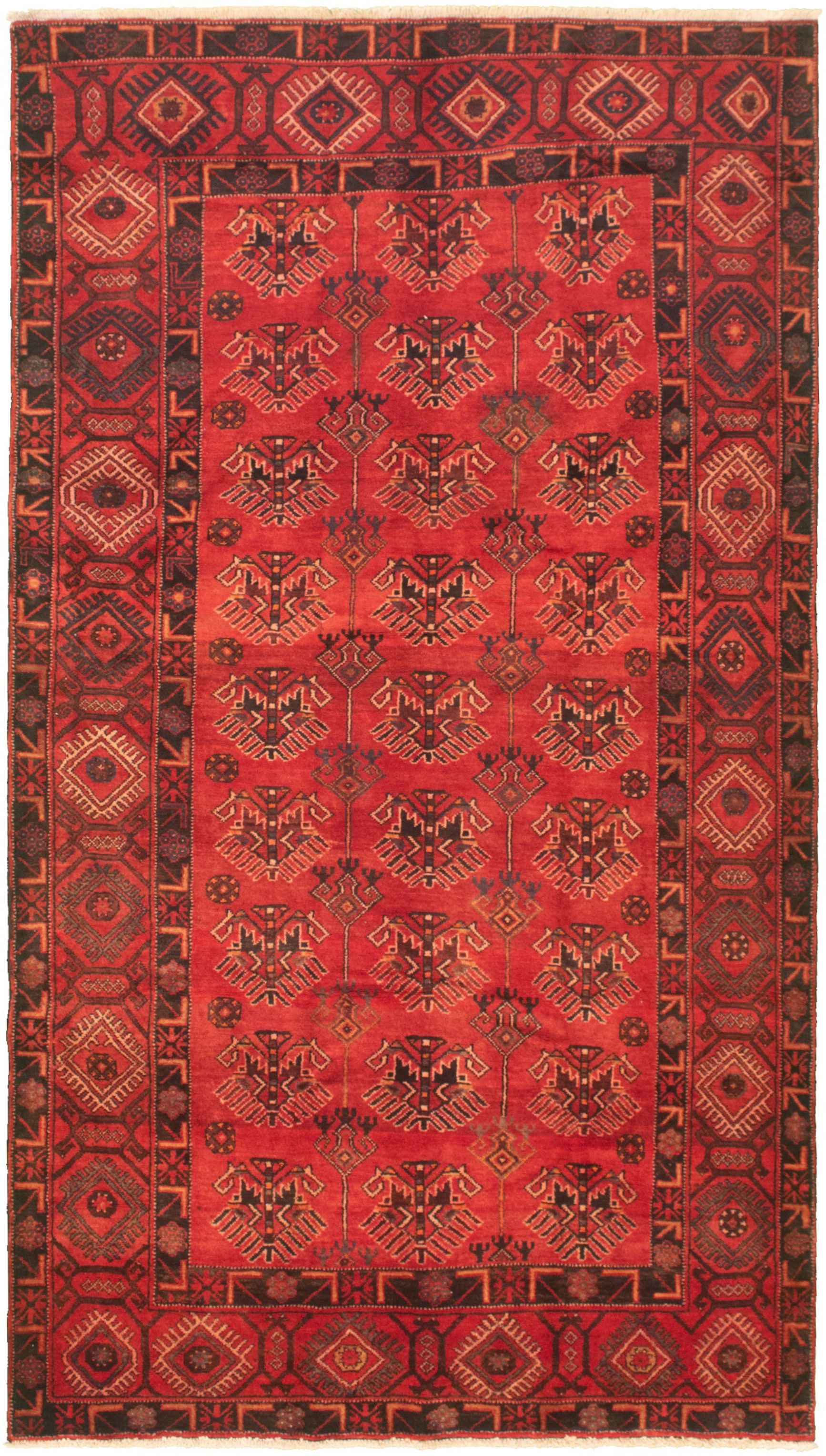 Hand-knotted Caucasus Kula Red Wool Rug 5'2" x 9'6" Size: 5'2" x 9'6"  
