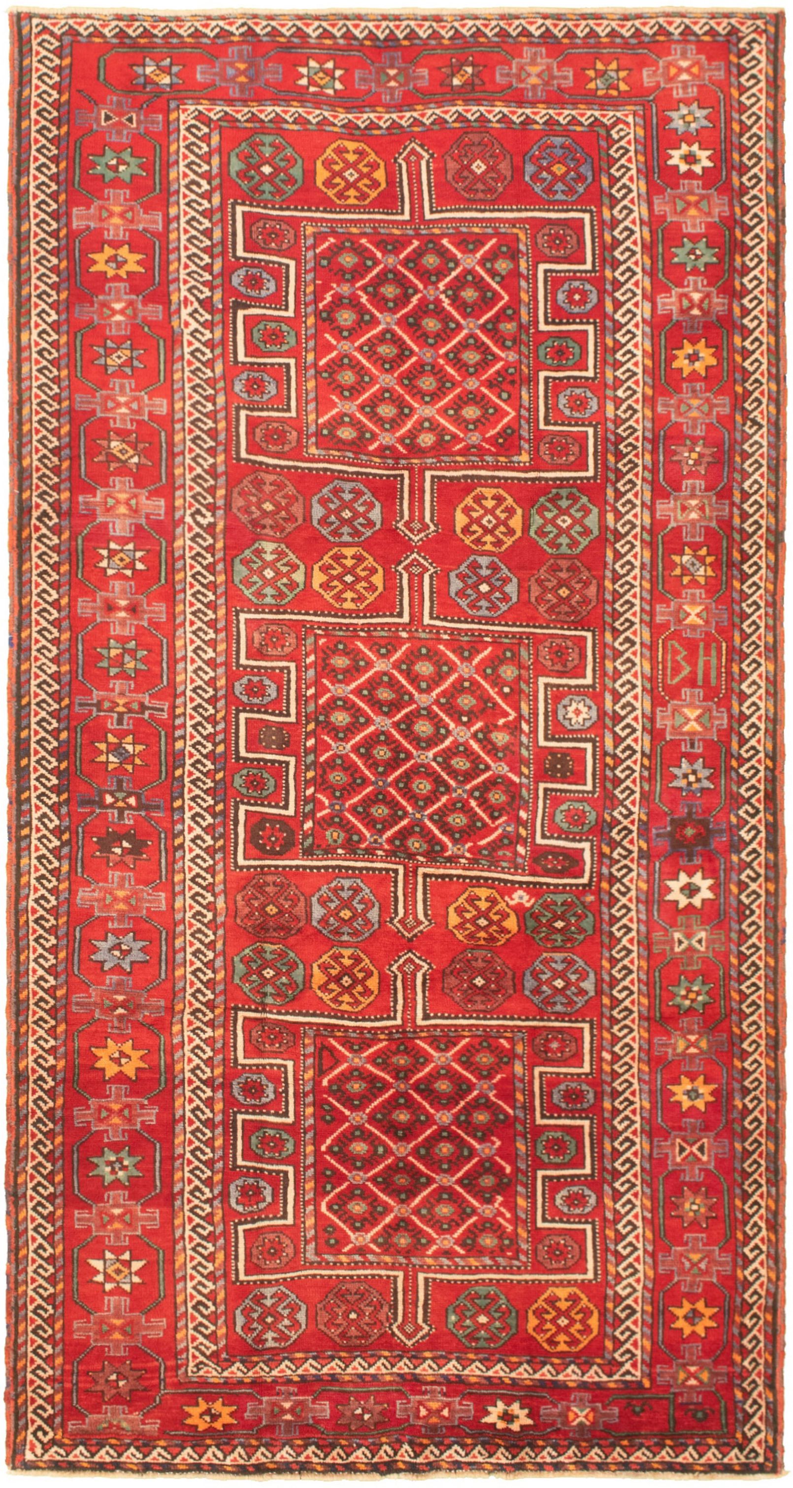 Hand-knotted Konya Anatolian Red Wool Rug 4'9" x 9'6" Size: 4'9" x 9'6"  